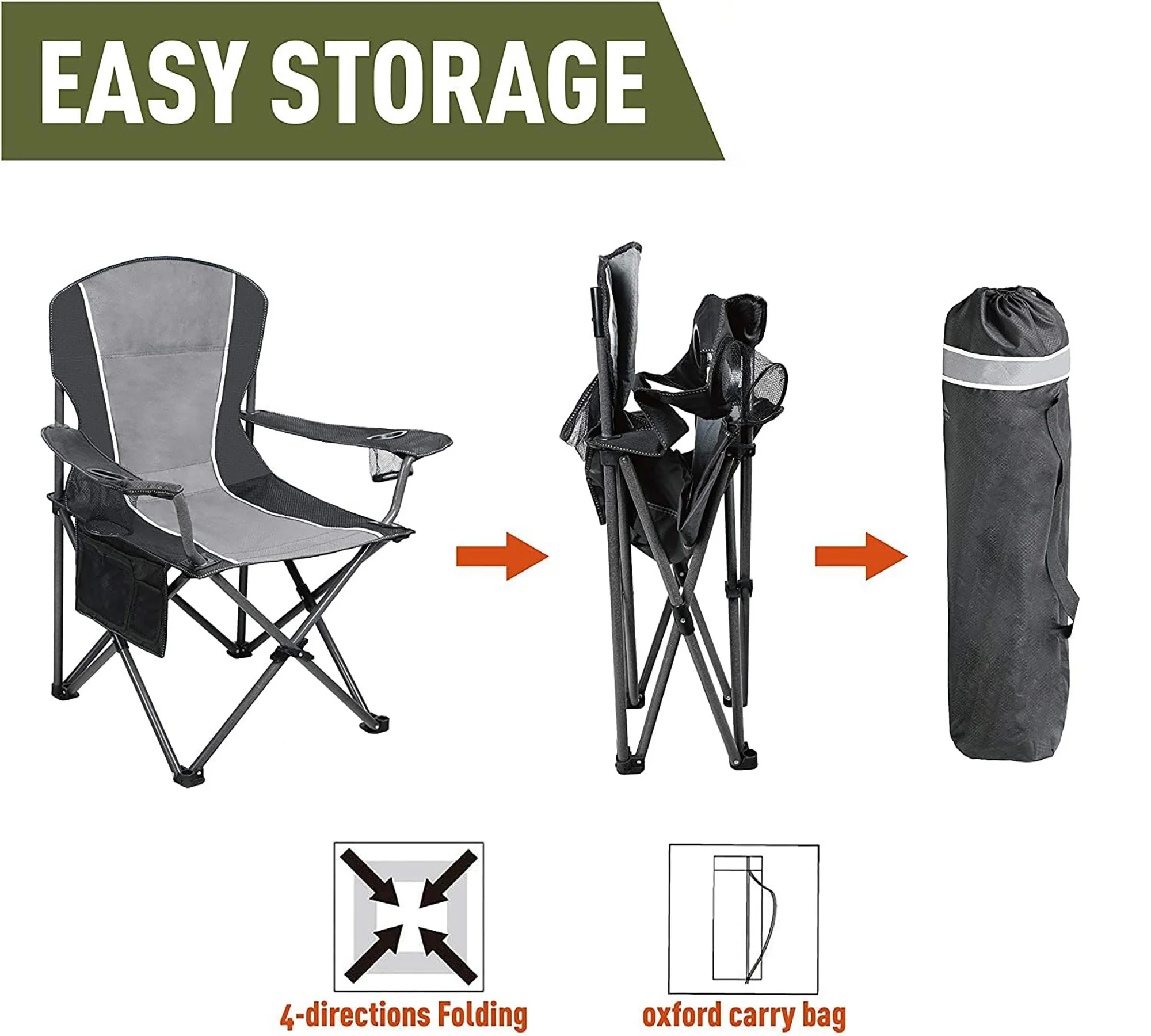 Oversized Camping Folding Chair Portable For Outdoor