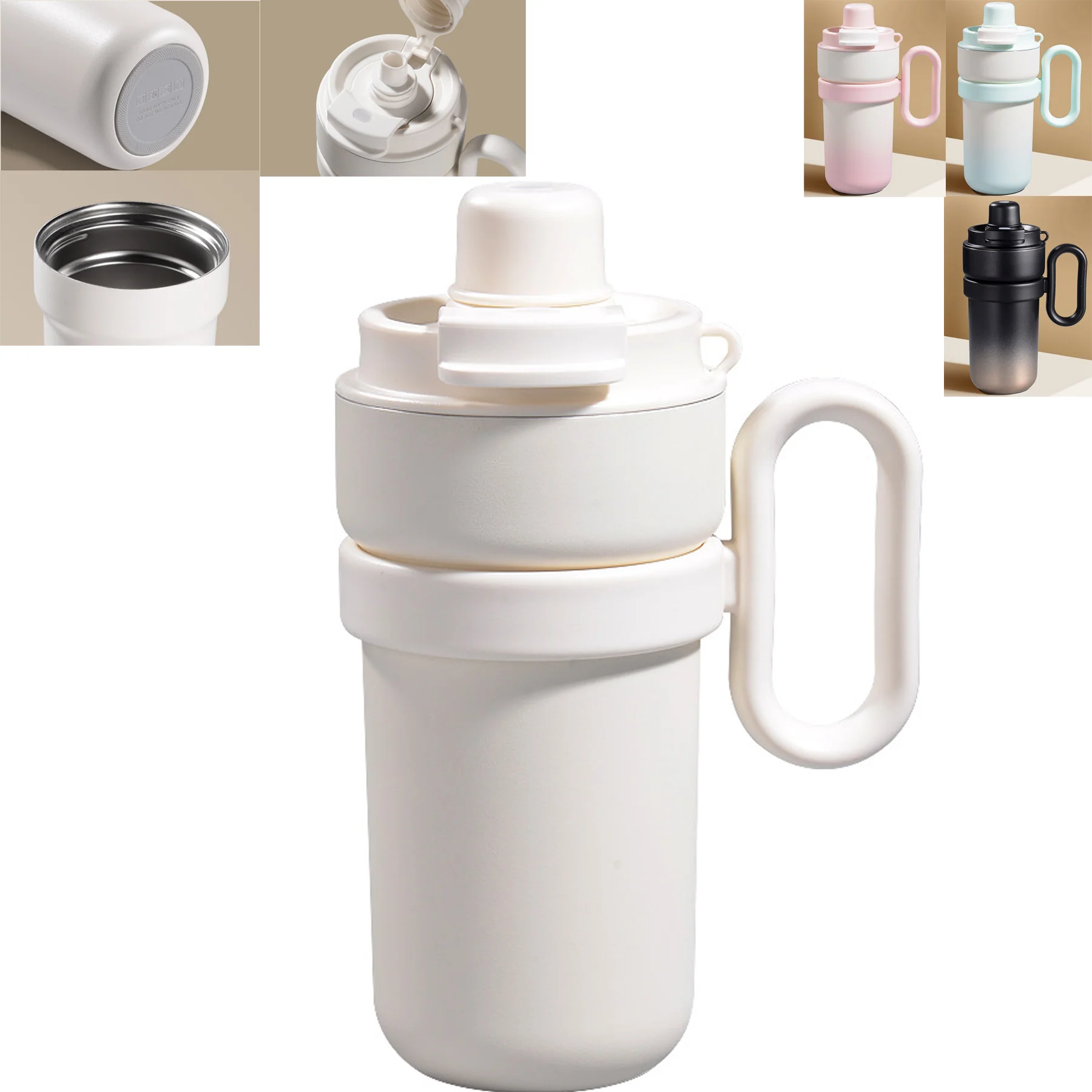 Stainless Steel Insulated Tumbler With Straw And Handle