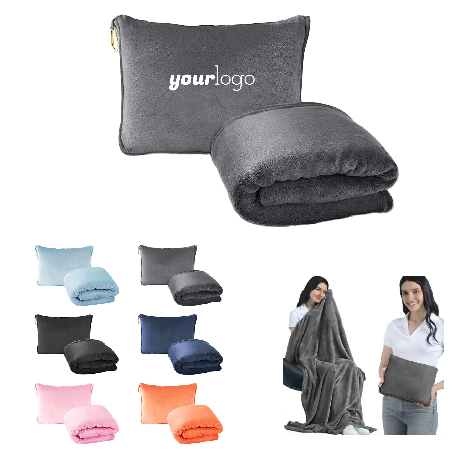 Multifunctional 2-In-1 Throw Pillow Blanket