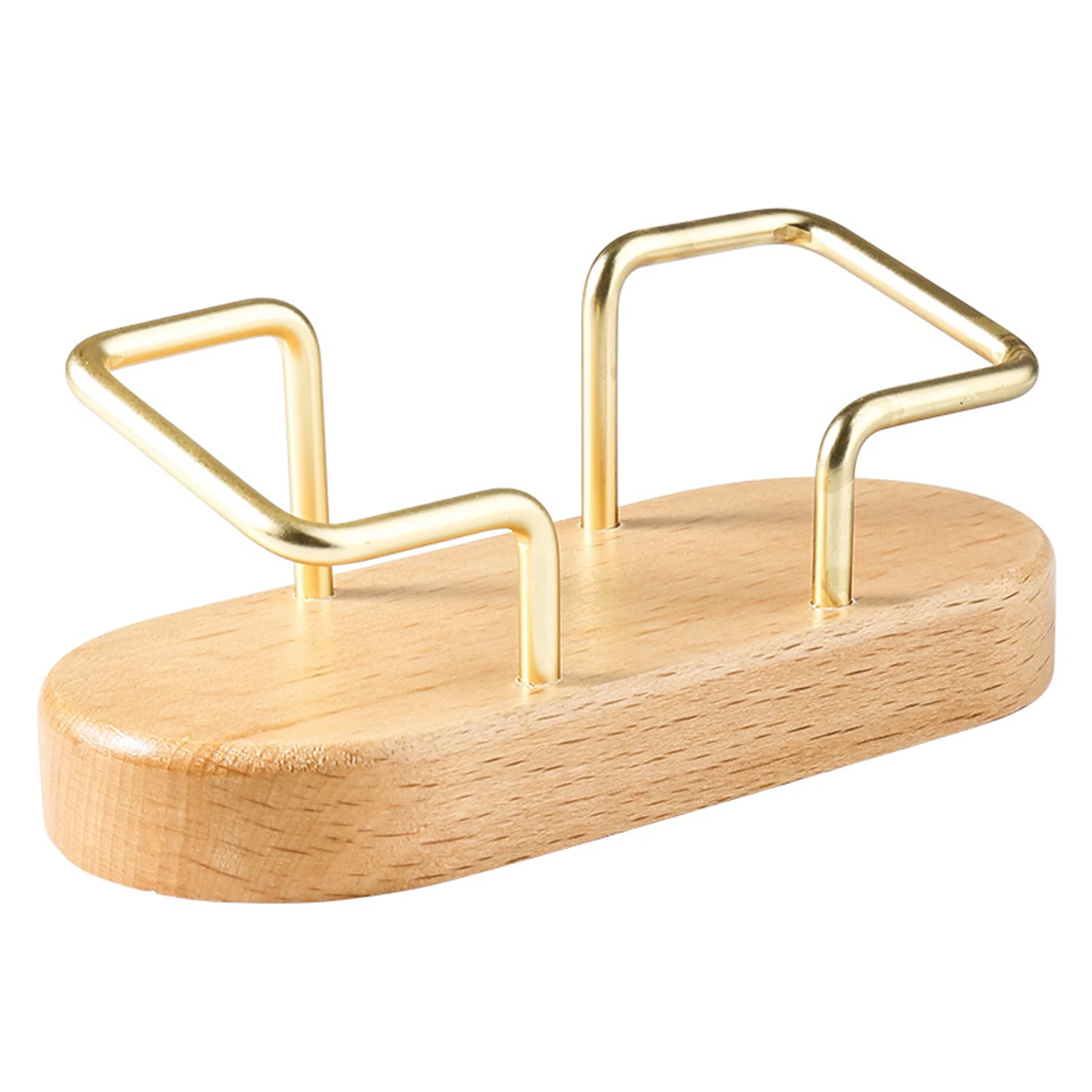 Beech Wood Oval-Based Business Card Holder