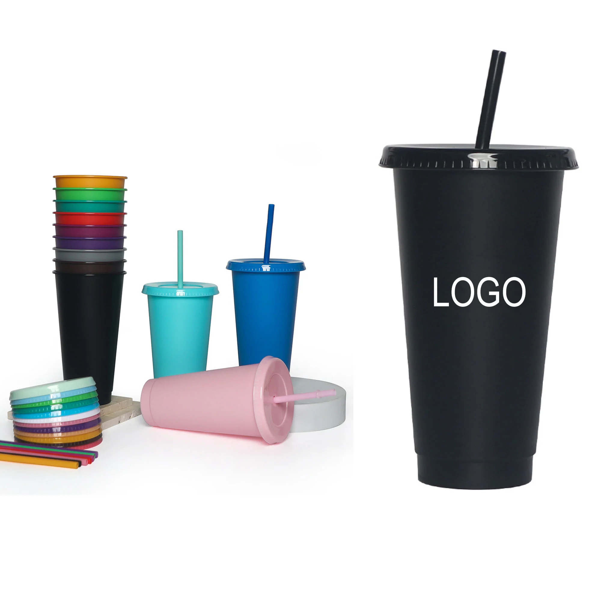 Plastic Cups With Lid And Atraw