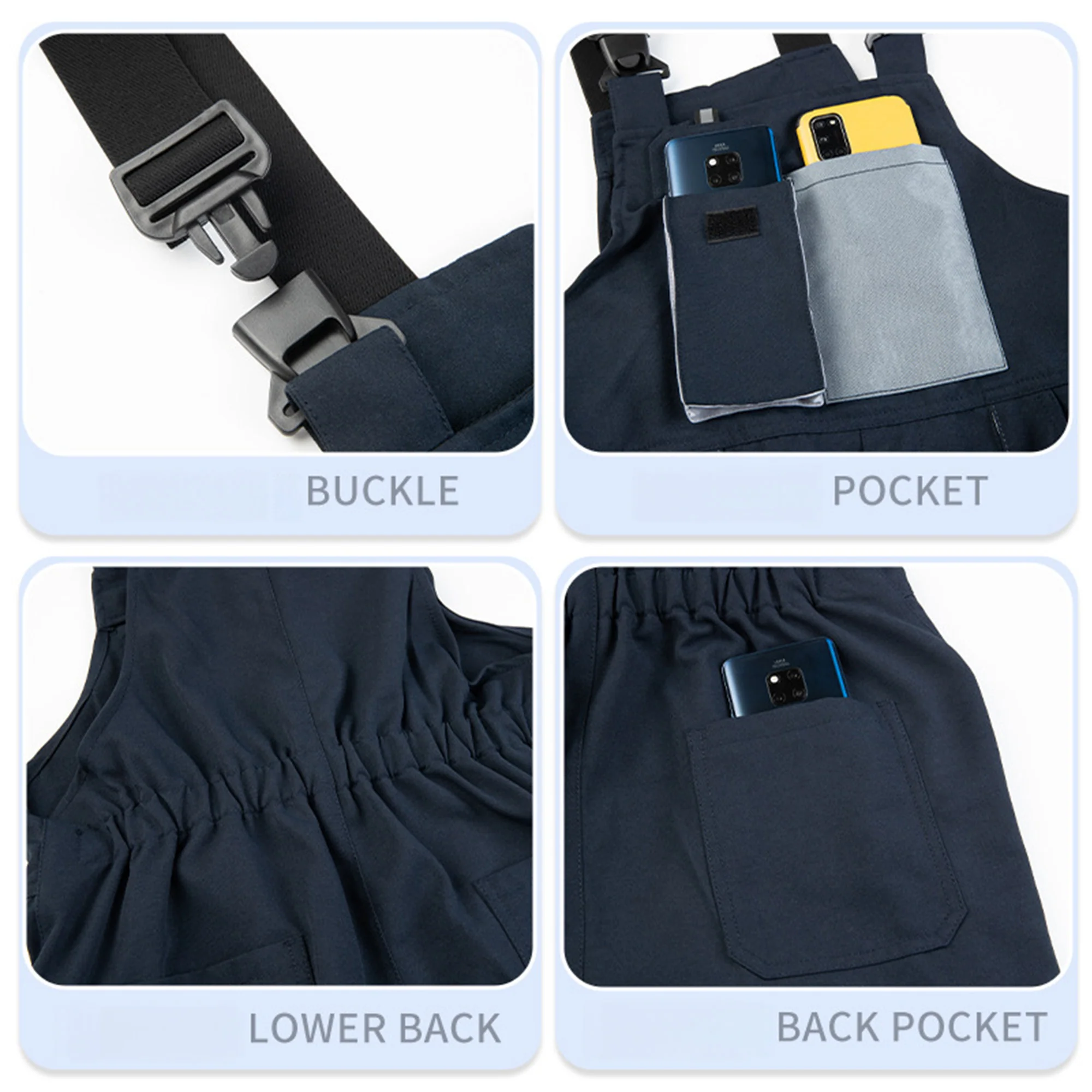 Unisex Multi-Pockets Adjustable Bib Overalls