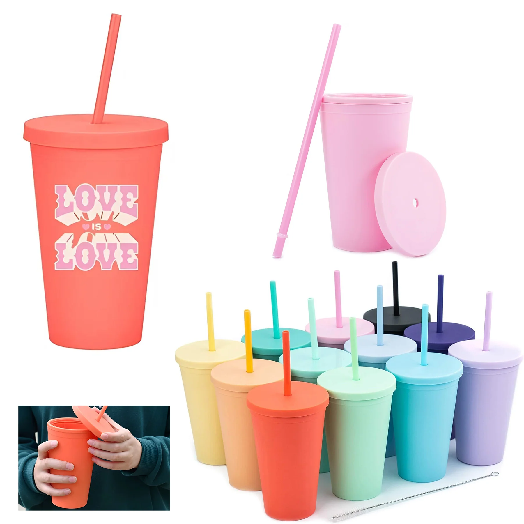 16Oz Double Wall Acrylic Tumbler