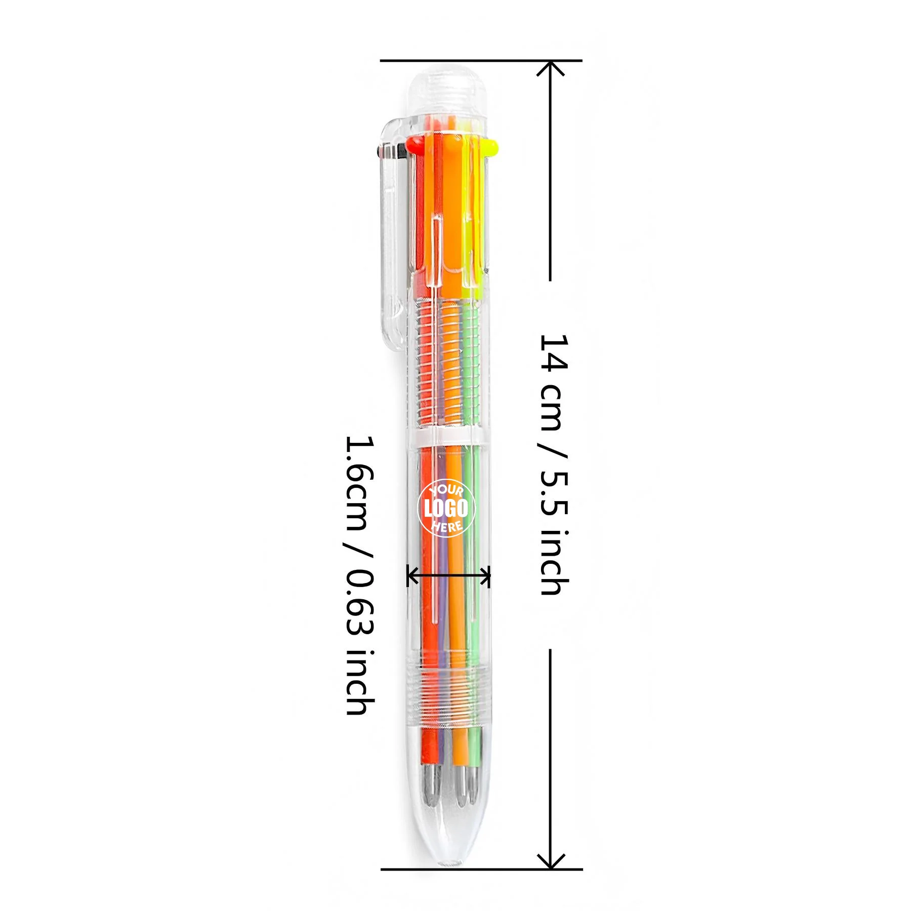 6-In-1 Multi-Color Retractable Ballpoint Pen
