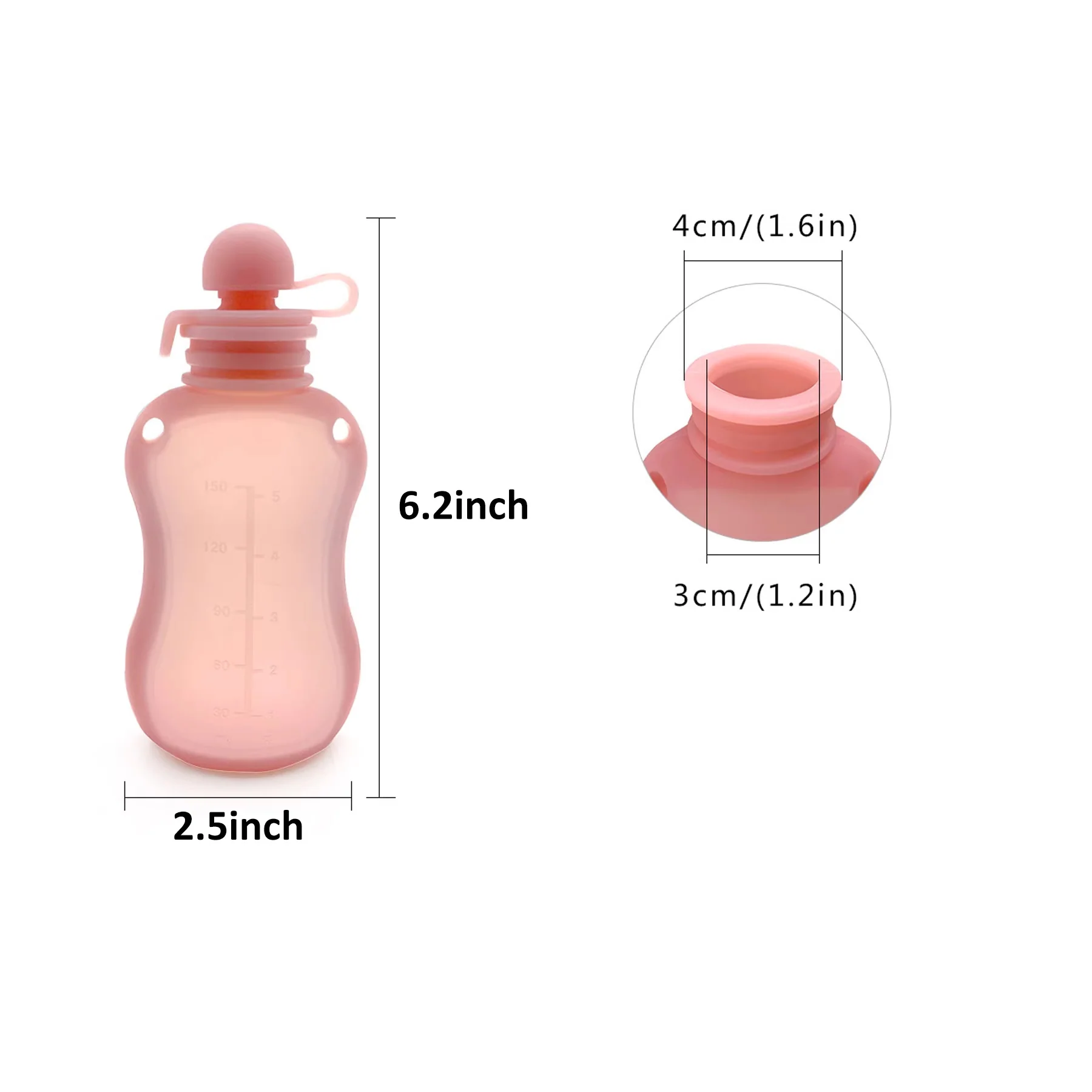 5oz Reusable Silicone Breast Milk Storage Bags