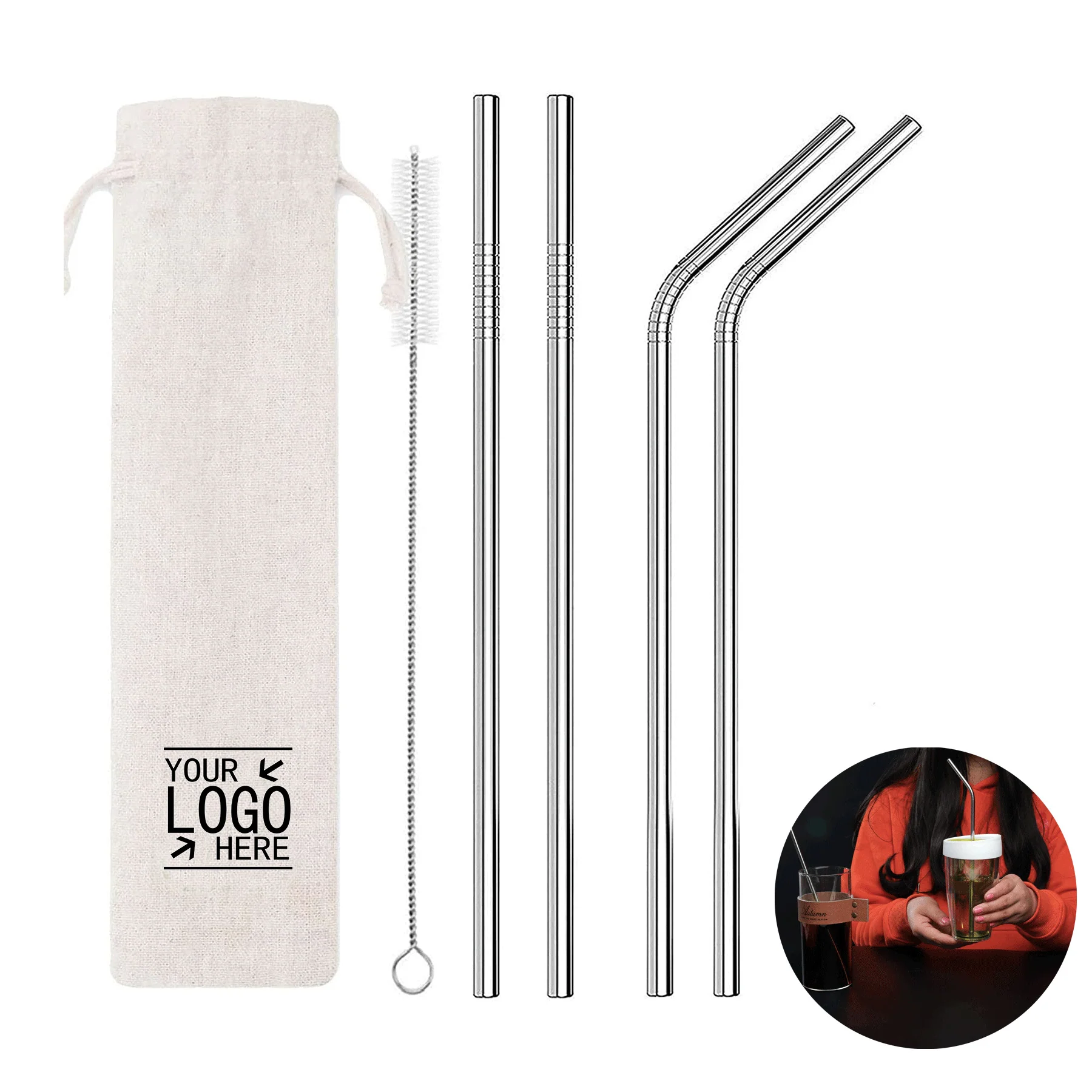 Stainless Steel Straws With Cleaning Brush