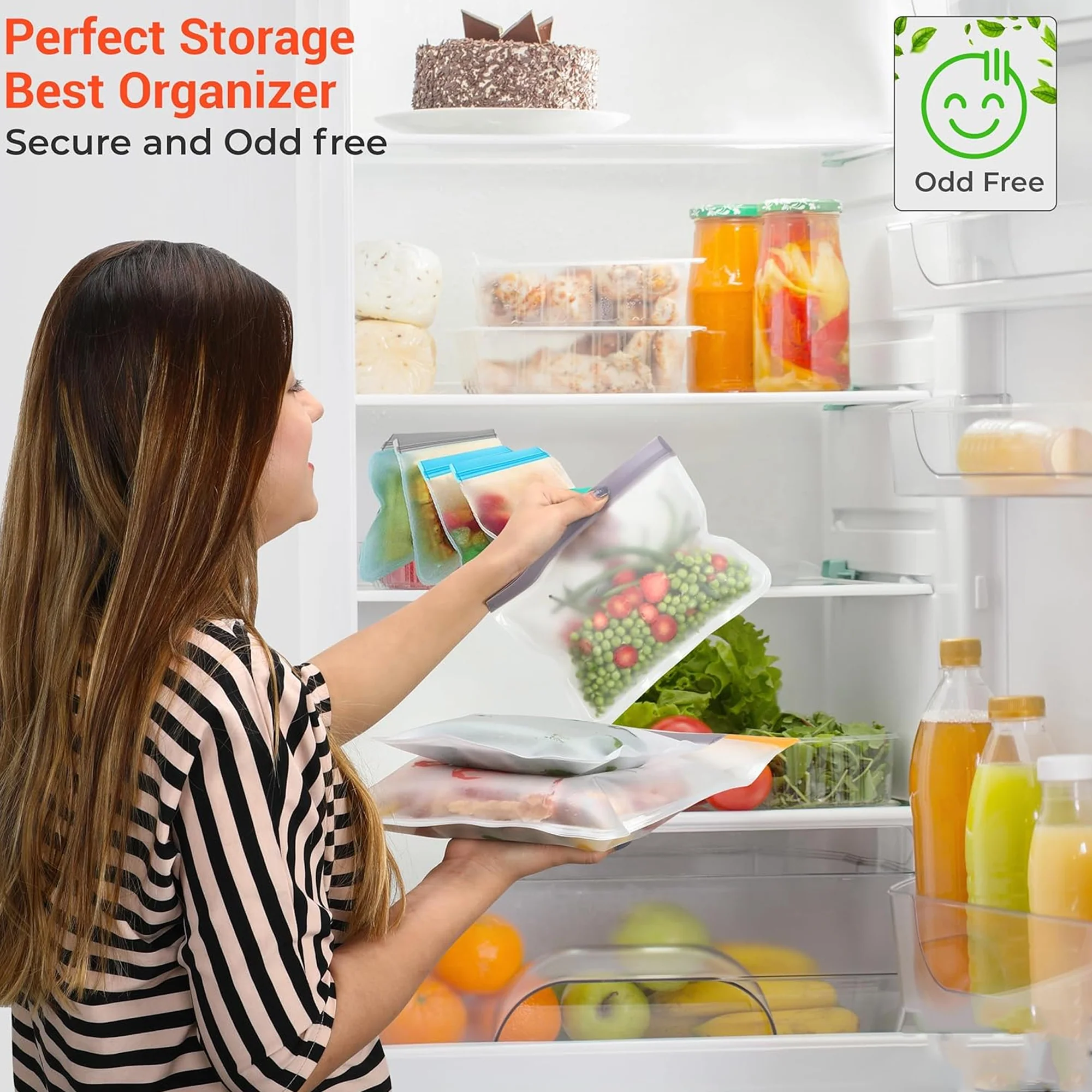 Leakproof Reusable PEVA Food Storage Bags
