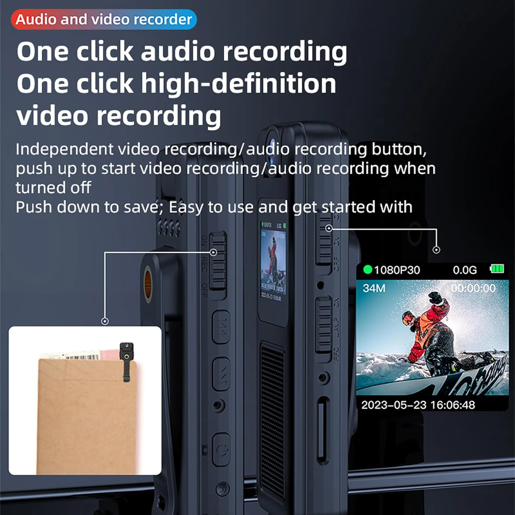 Mini HD 1080P Portable Camera with Rotatable Lens