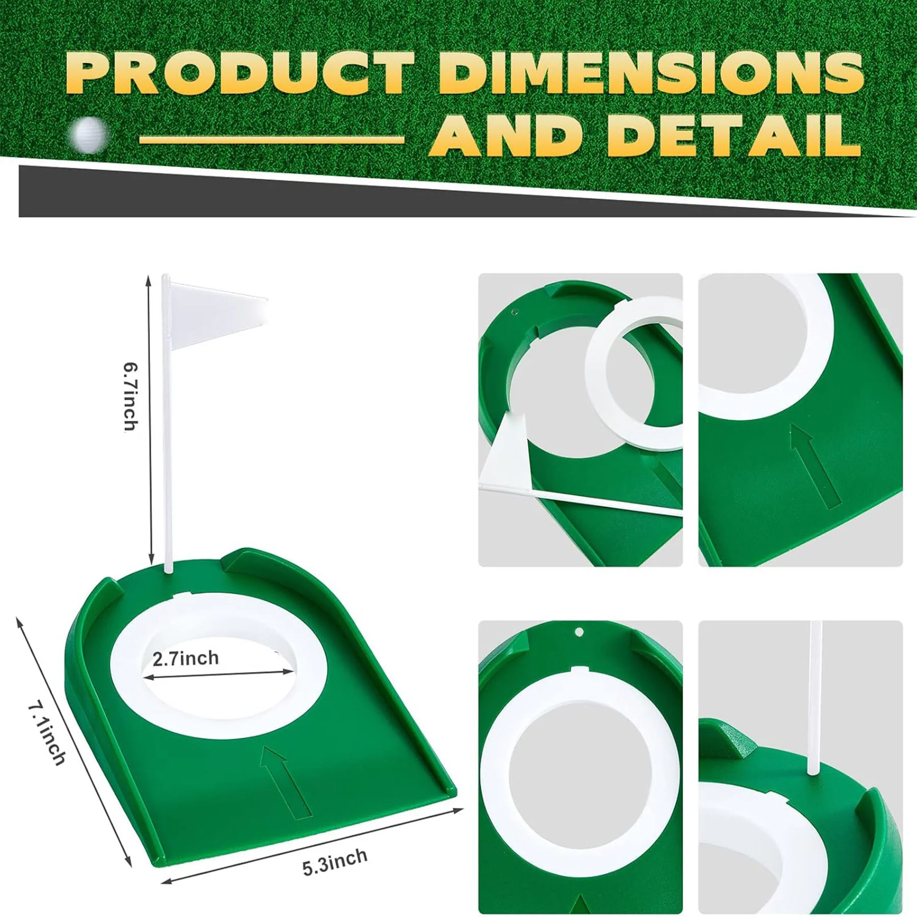 Golf Putting Practice Cup With Flag