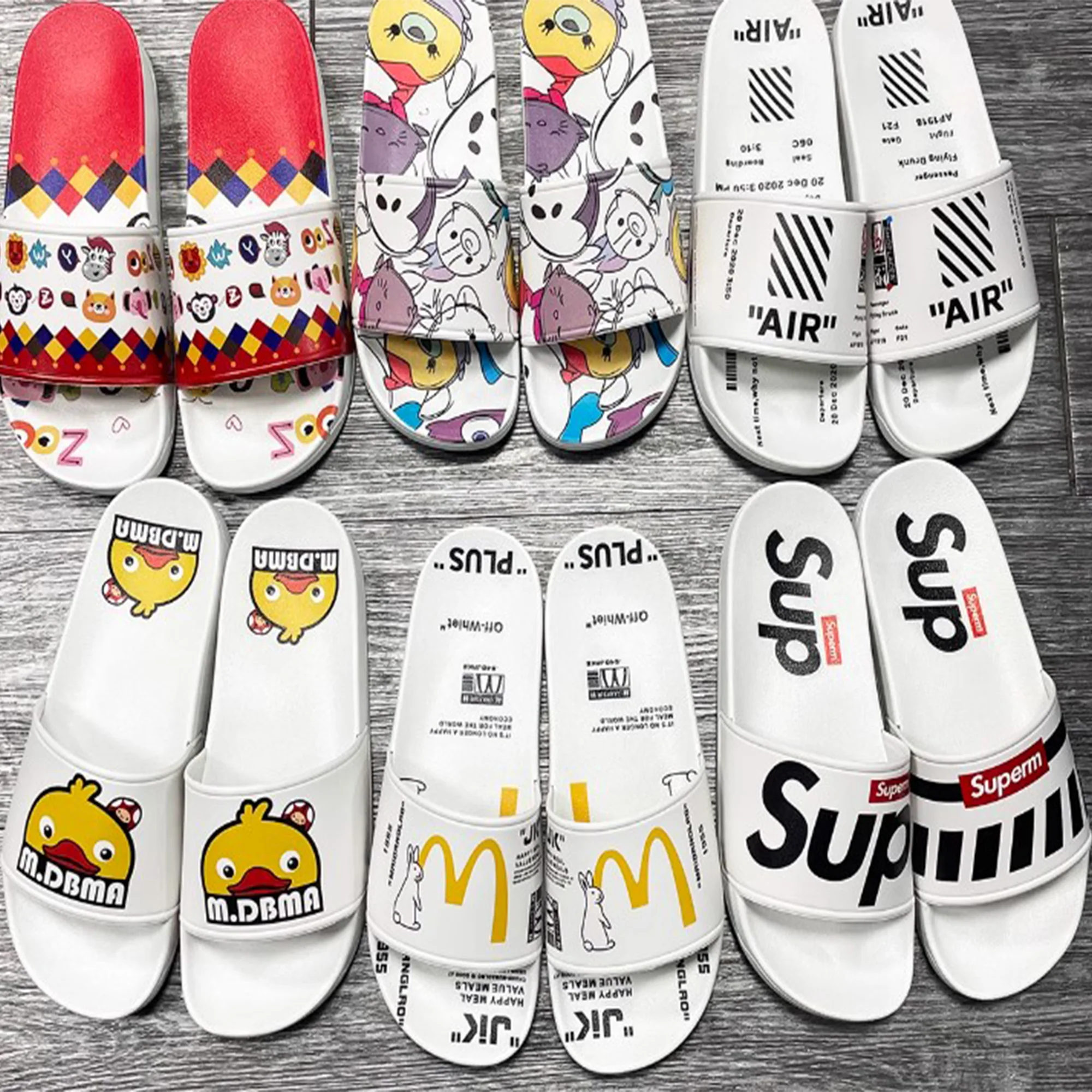 Full Color Pvc Slippers Pool Sandals