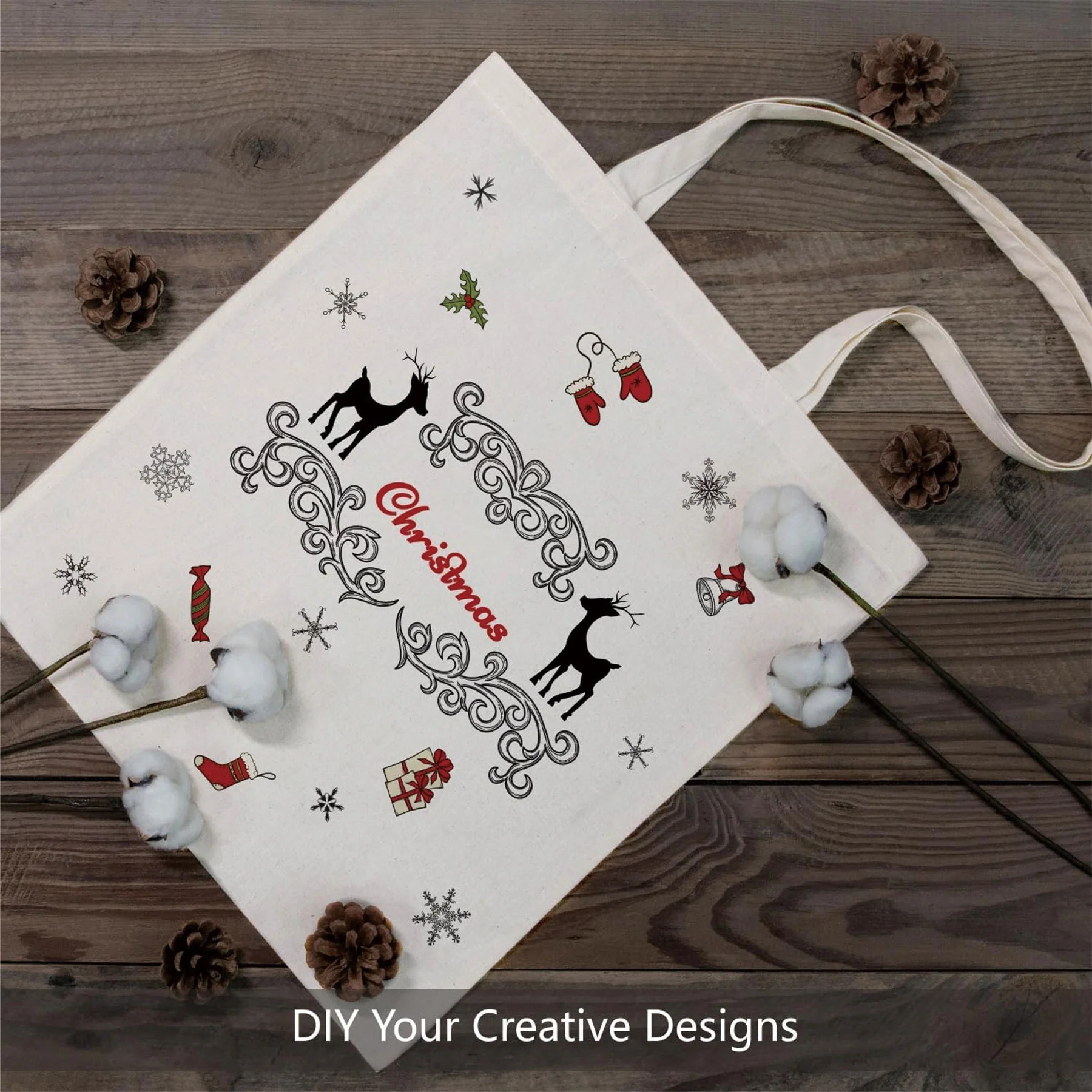 Premium Cotton Canvas Tote Bag Reusable Shoulder Shopper