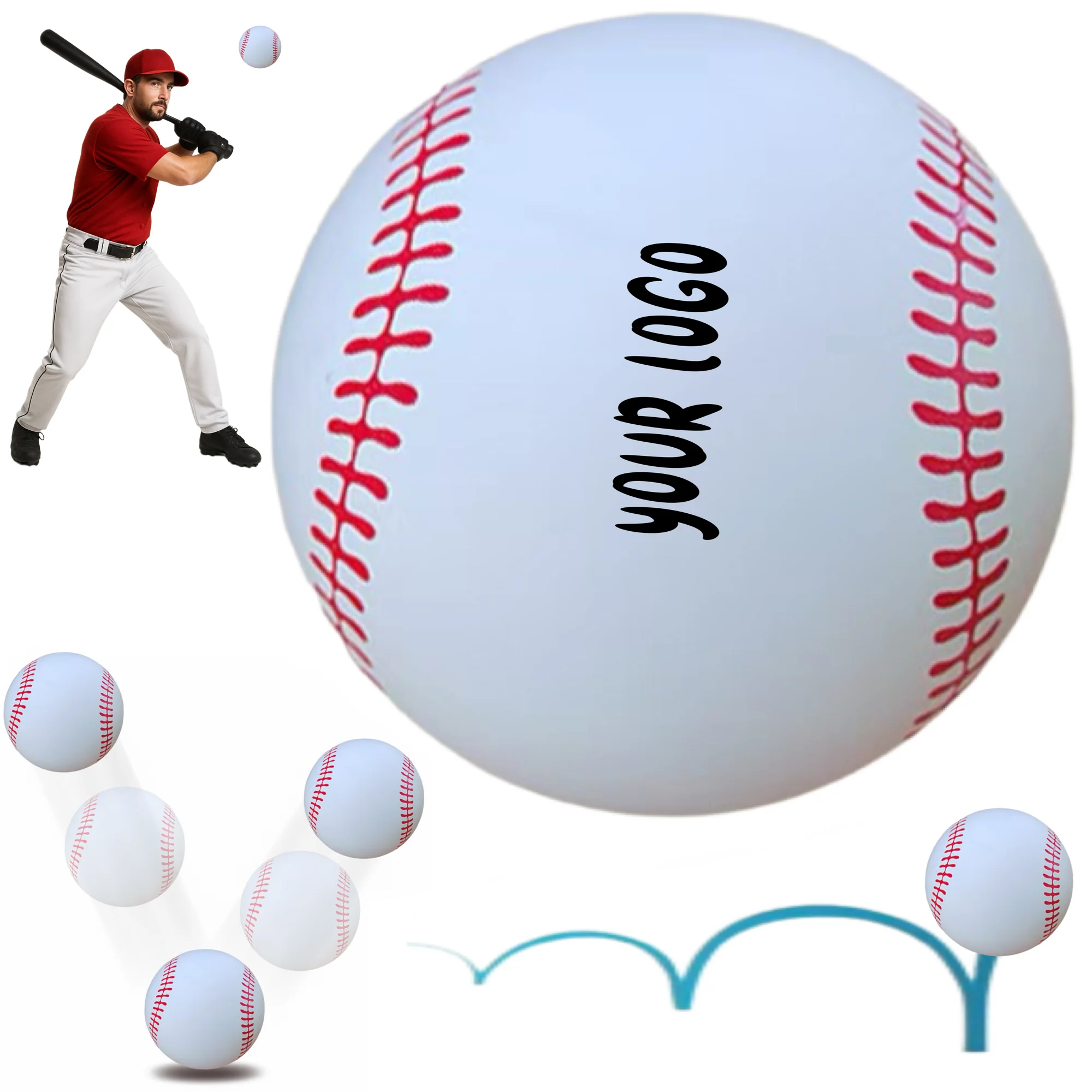 2.5'' Rubber Bouncy Baseball Kids Toy Ball