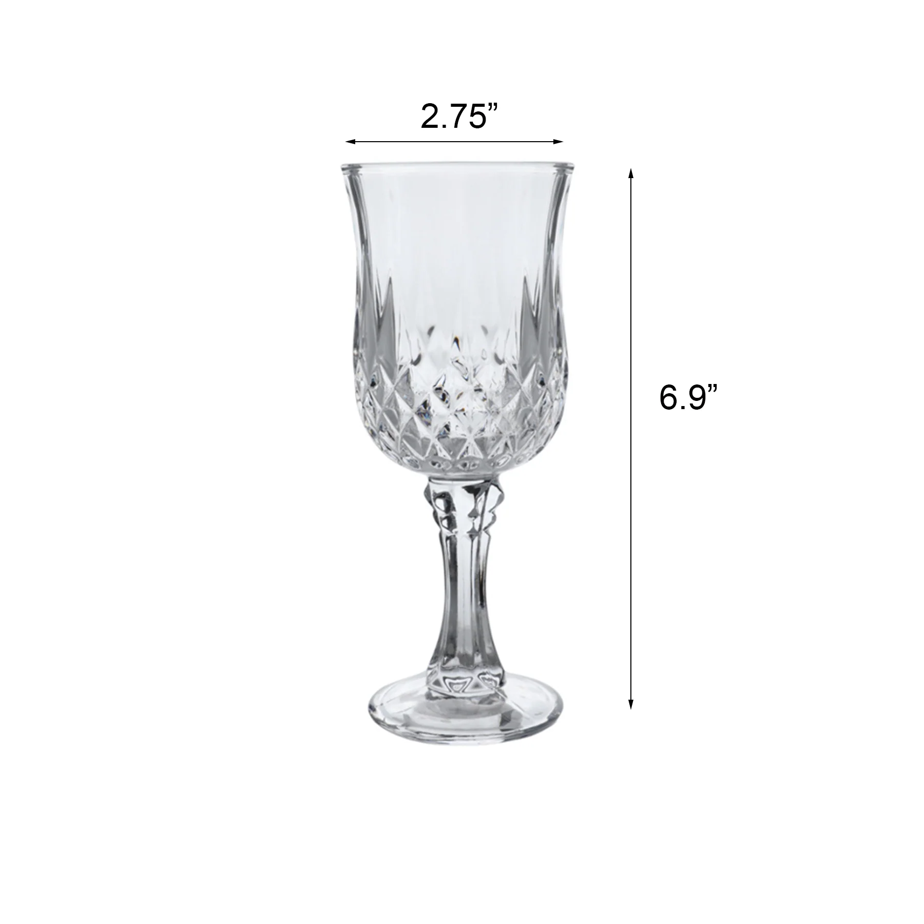 Lismore Goblet Diamond Wine Champagne Glasses