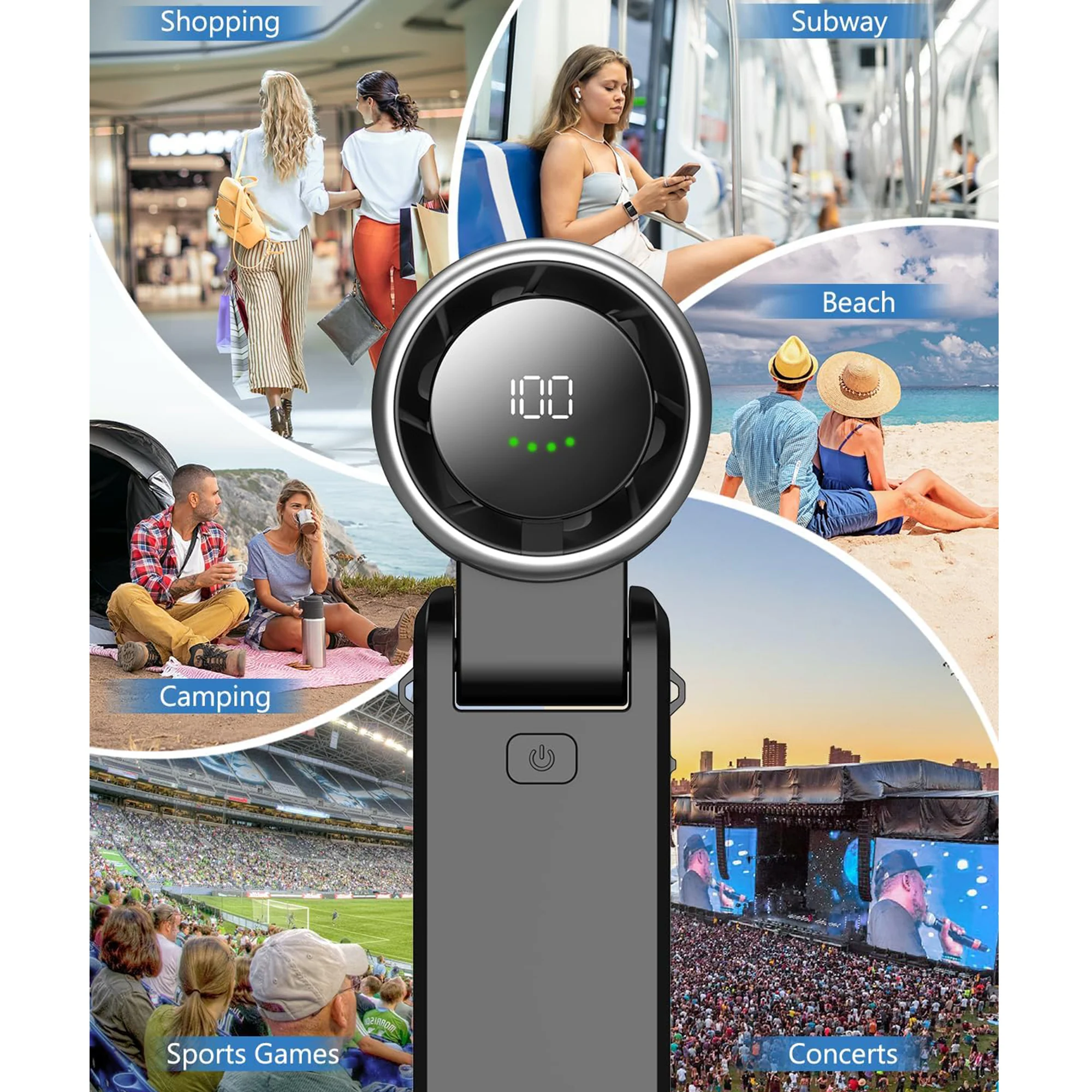 Portable Handheld Fan Speed(1-100) Adjustable And 5000Mah Battery Rechargeable