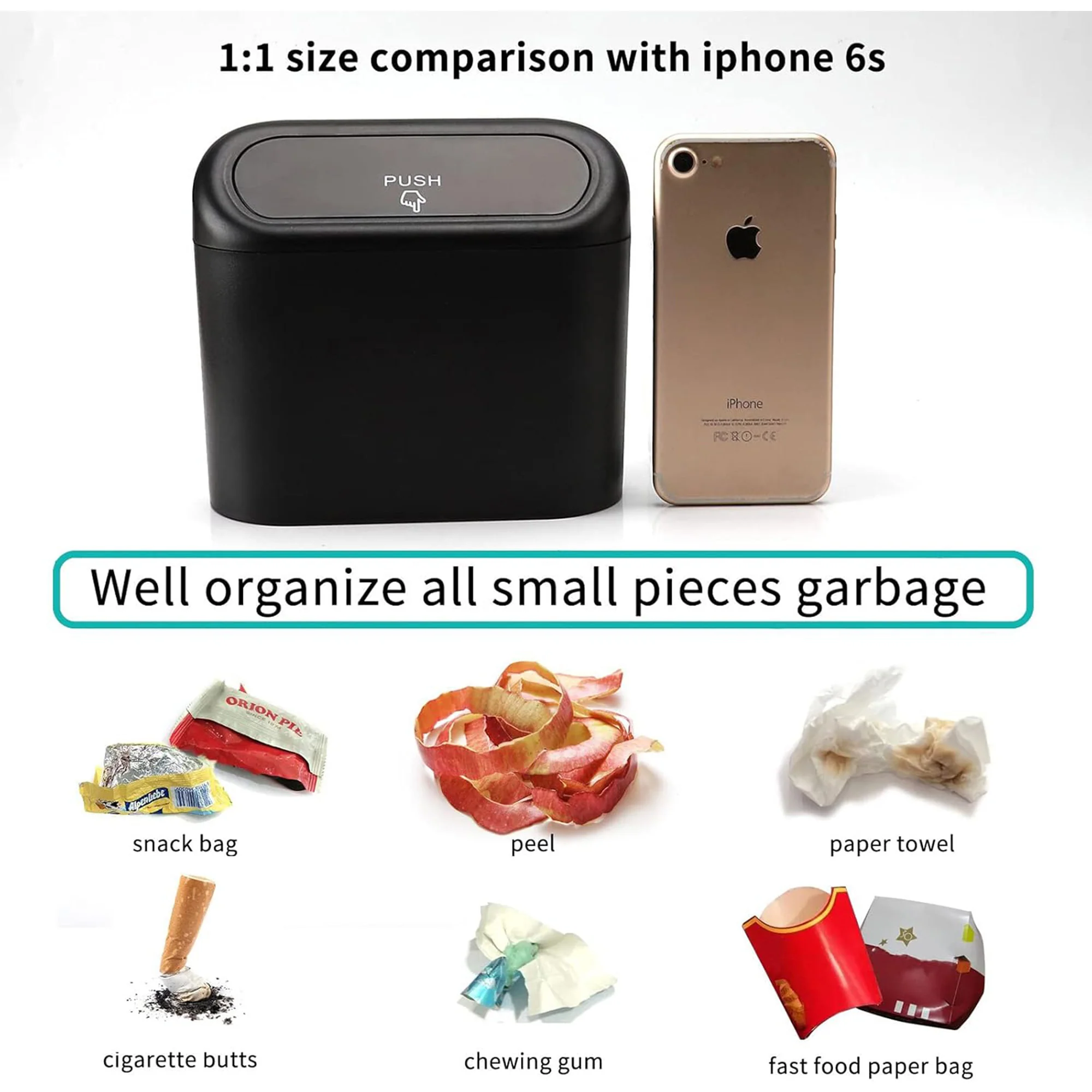 Car Trash Can with Lid