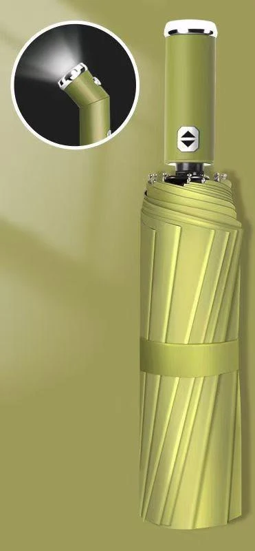 LED Flashlight Auto Open/Close Folding Umbrella