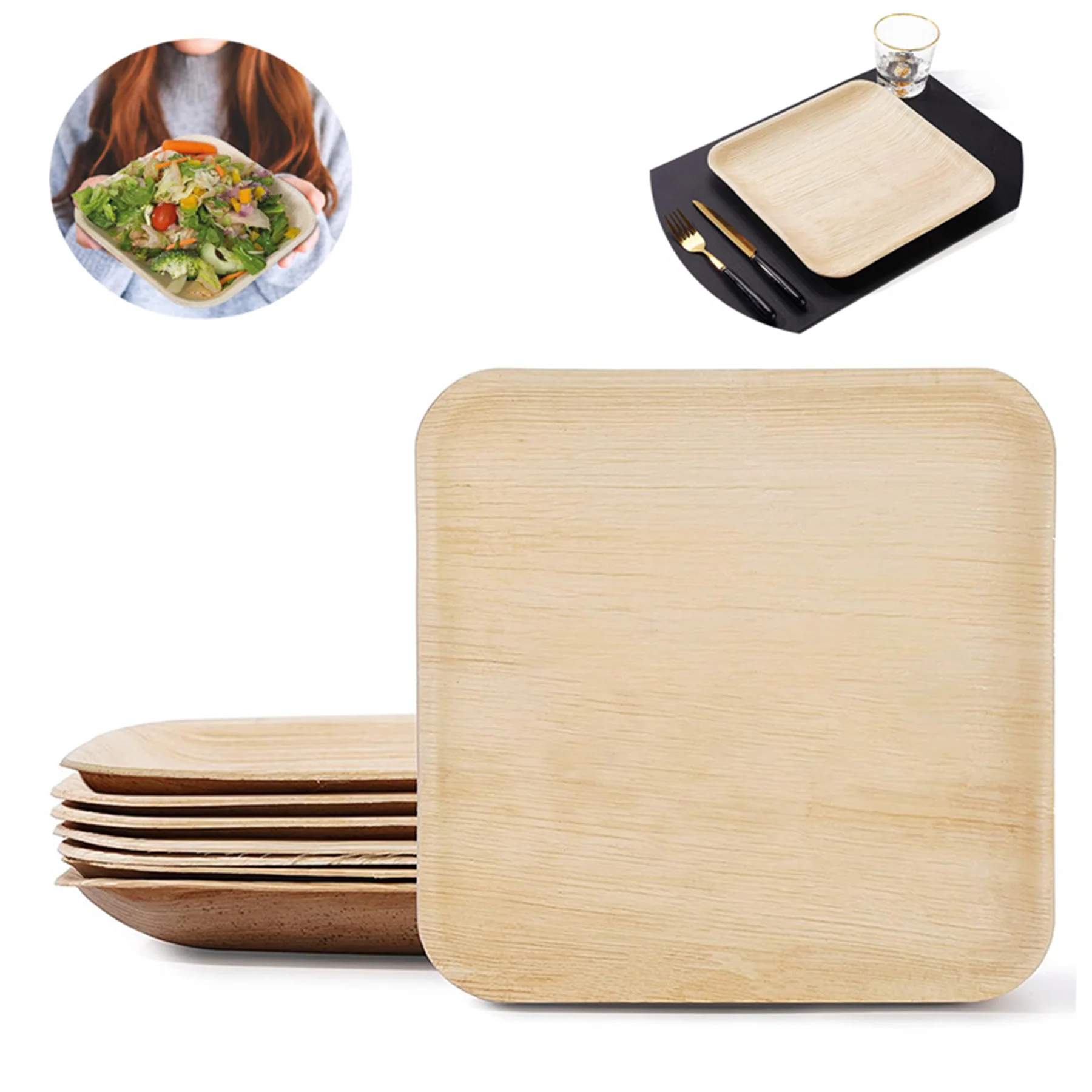 10'' Square Palm Leaf Plates