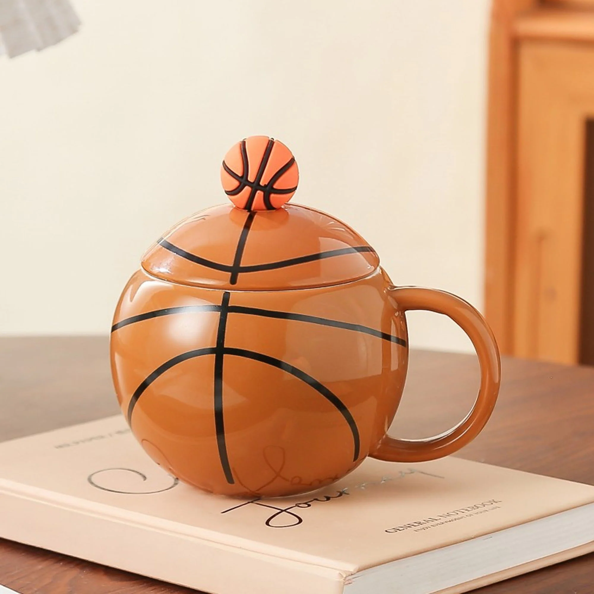 Basketball-Shaped Ceramic Mug