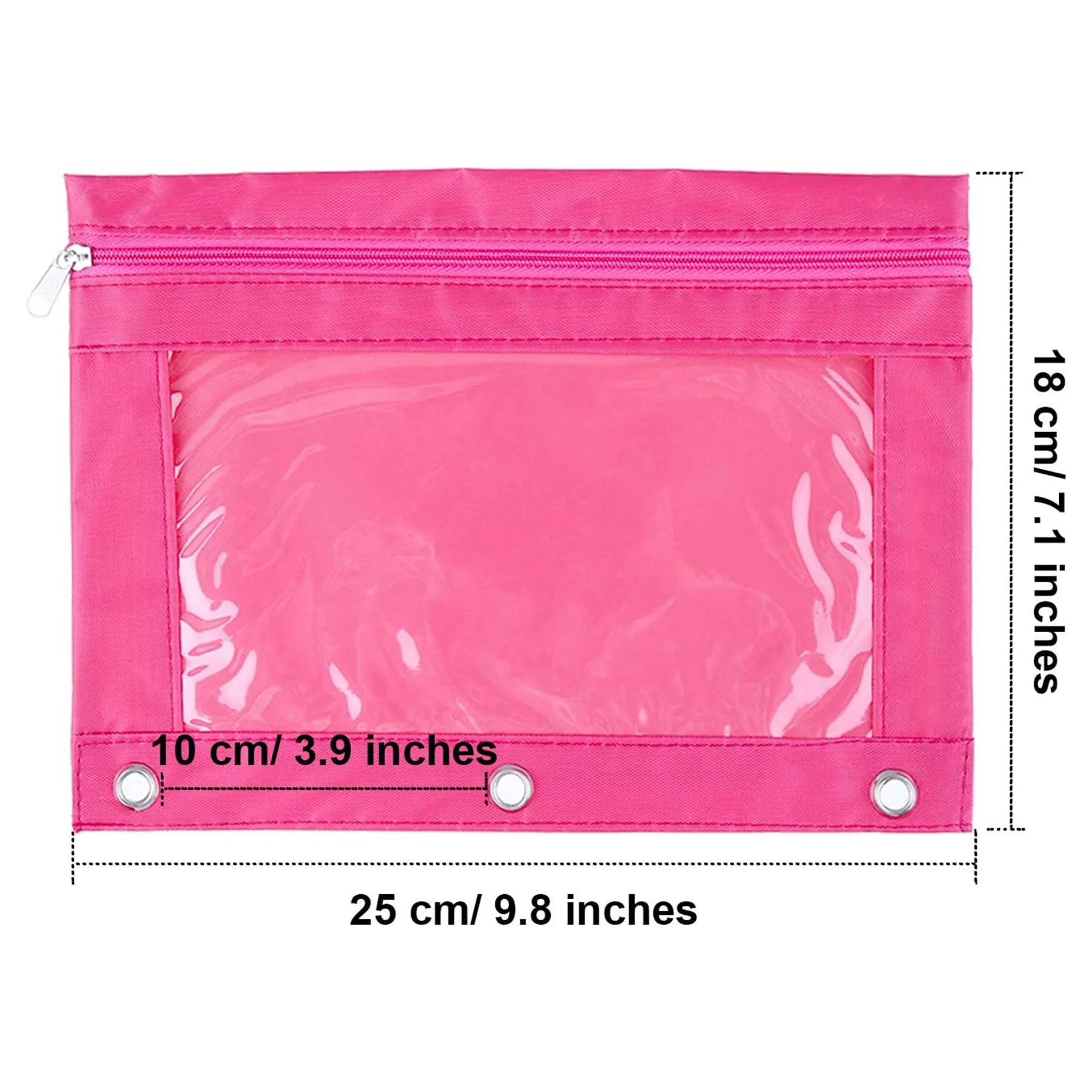 3 Ring Zippered Pencil Pouch