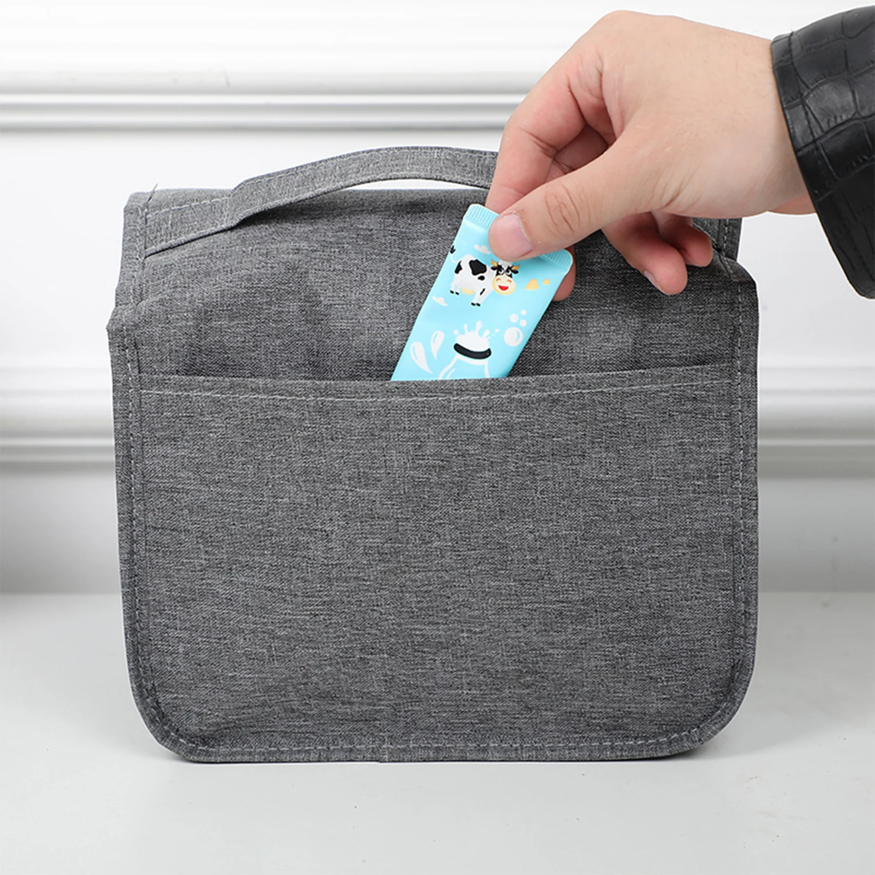 Foldable Transparent Window Portable Hanging Wash Bag