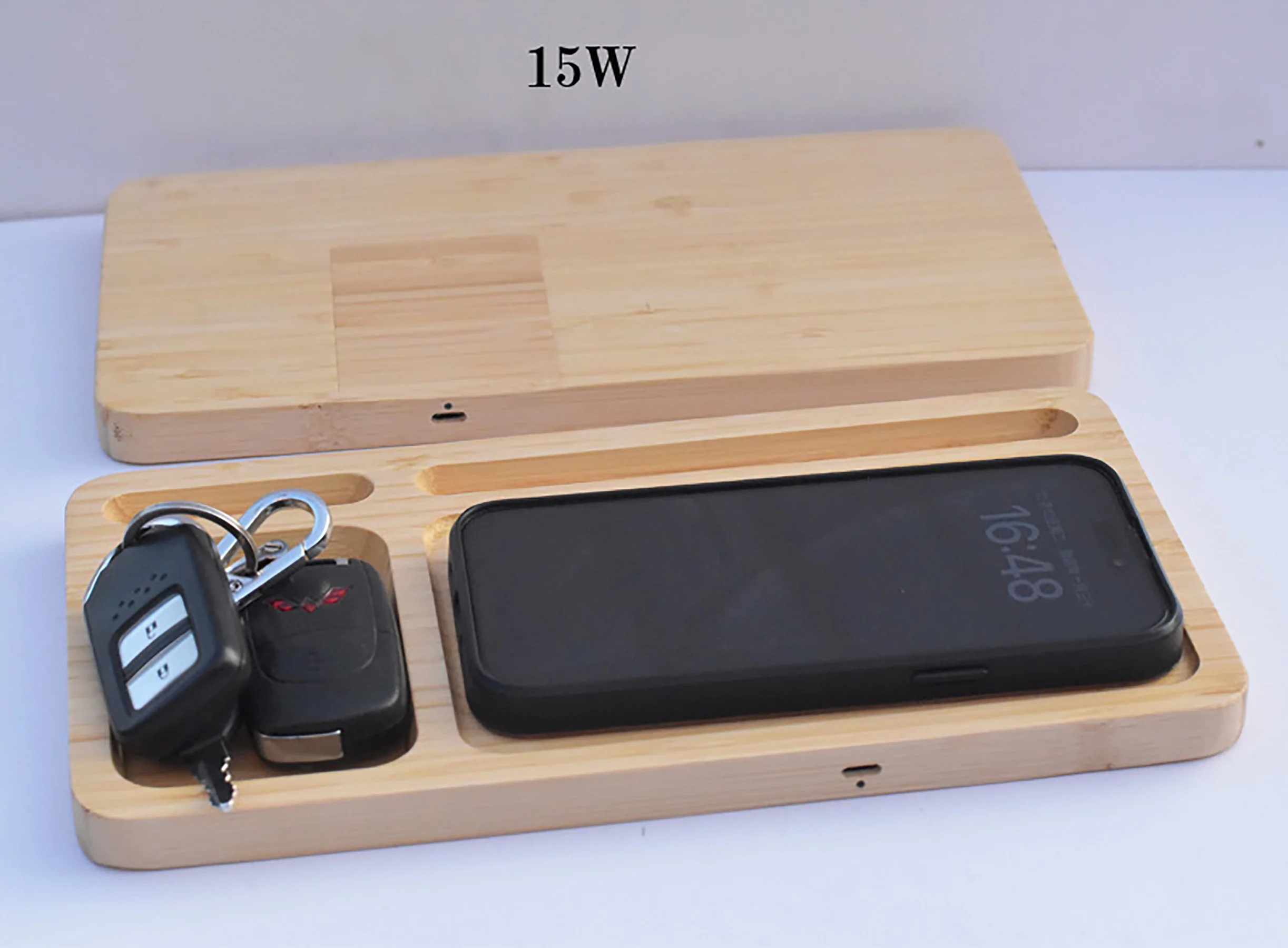 15W Wood Phone Wireless Charging Station