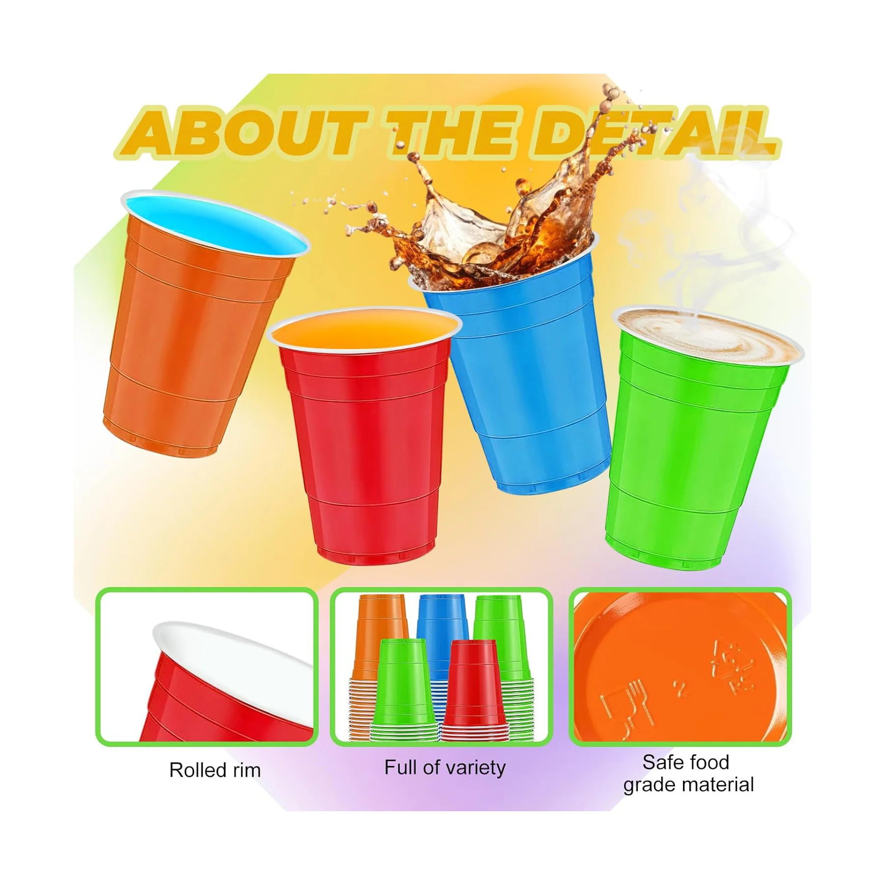 Colored Plastic Cups Disposable