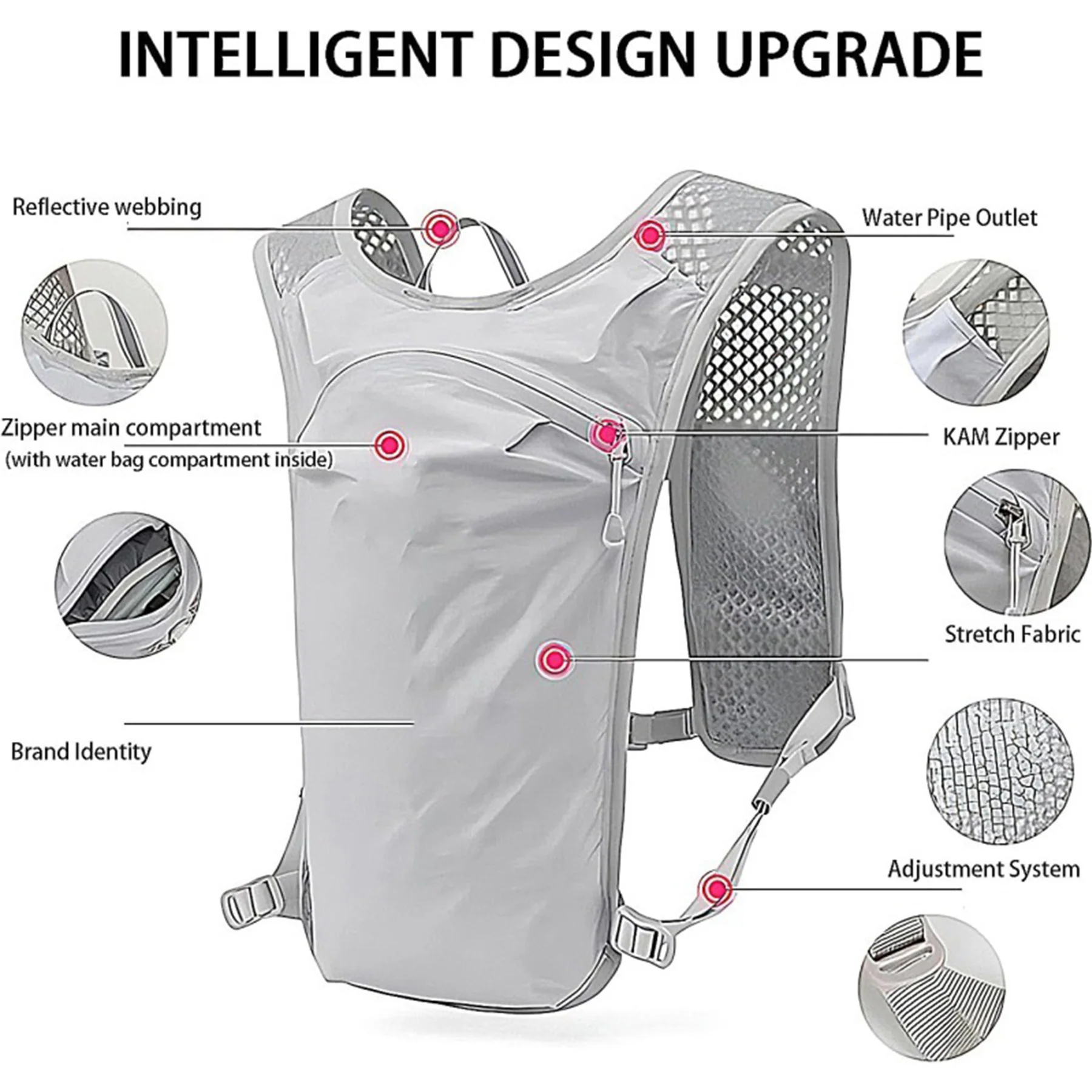 Breathable Hydration Vest For Cycling, Running & Hiking