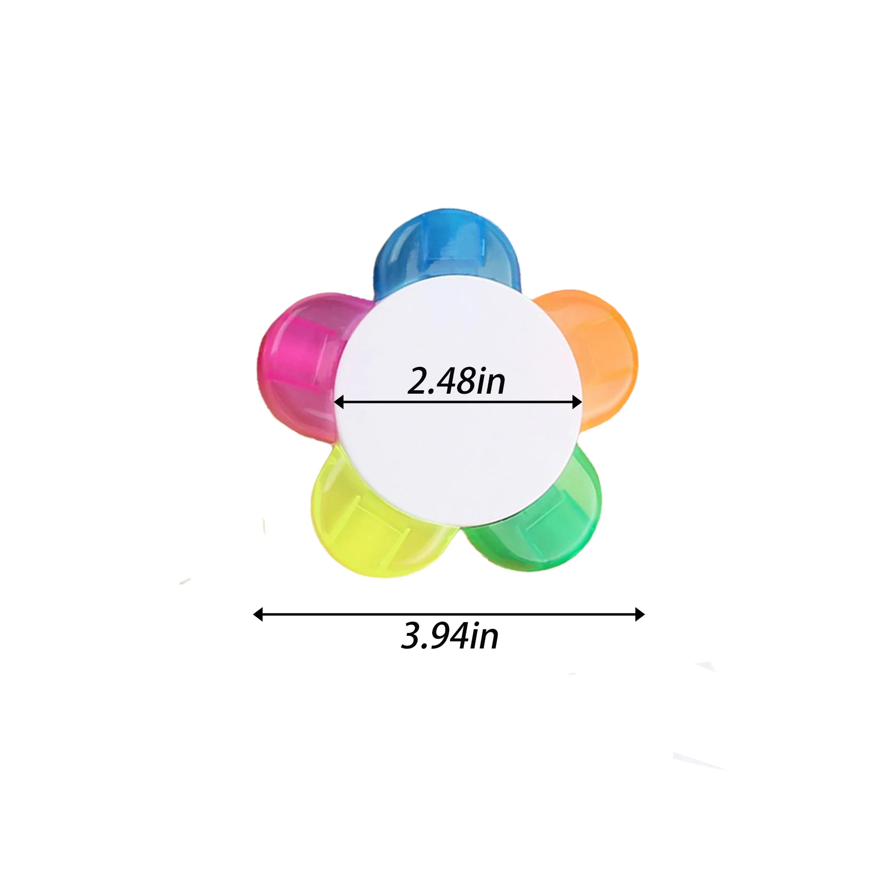 6-Color Petal-Shaped Fluorescent Watercolor Pens