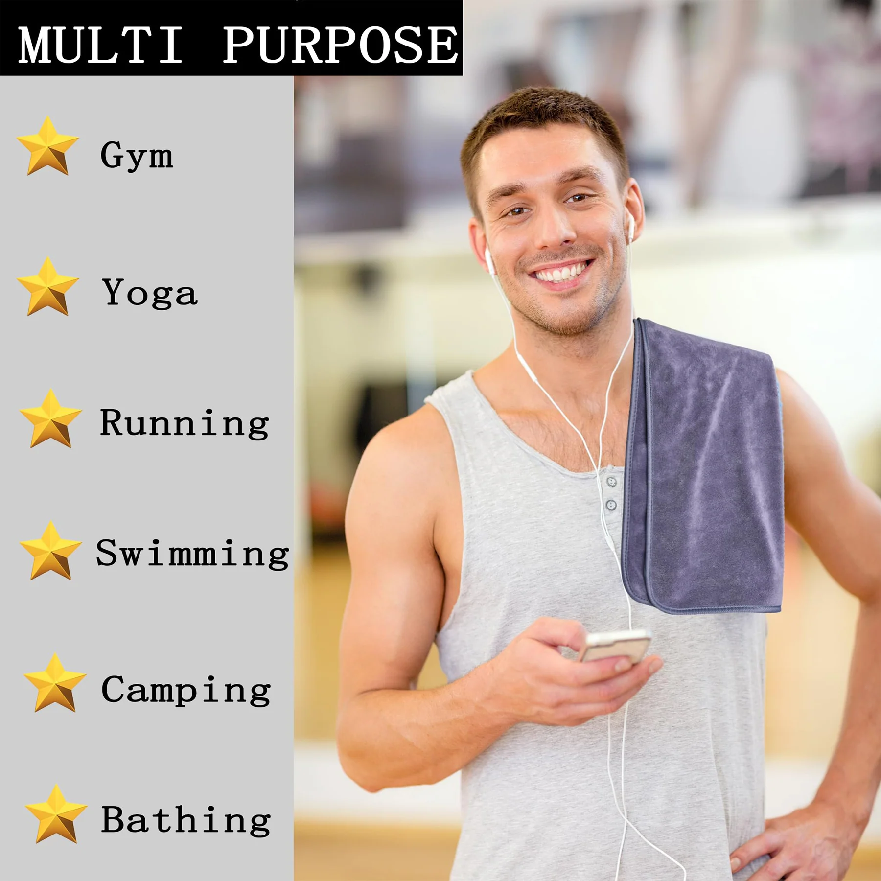 Microfiber Workout Towels For Gym Sweat Quick Dry