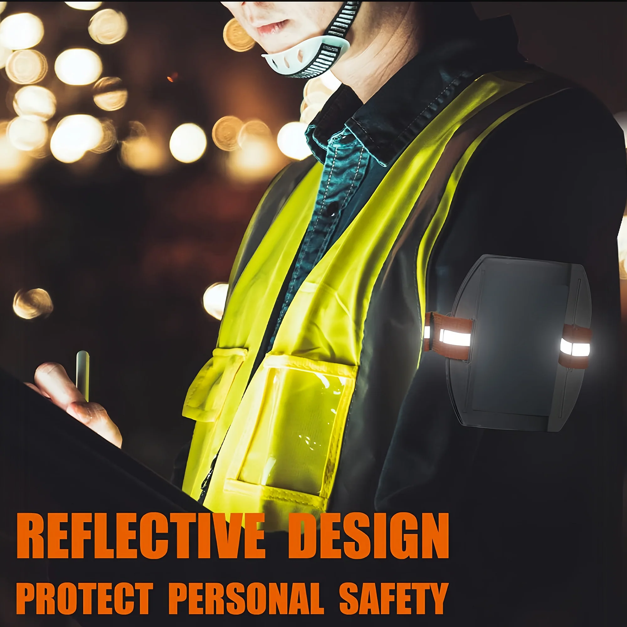 Reflective Armband Card Holder with Adjustable Elastic Strap
