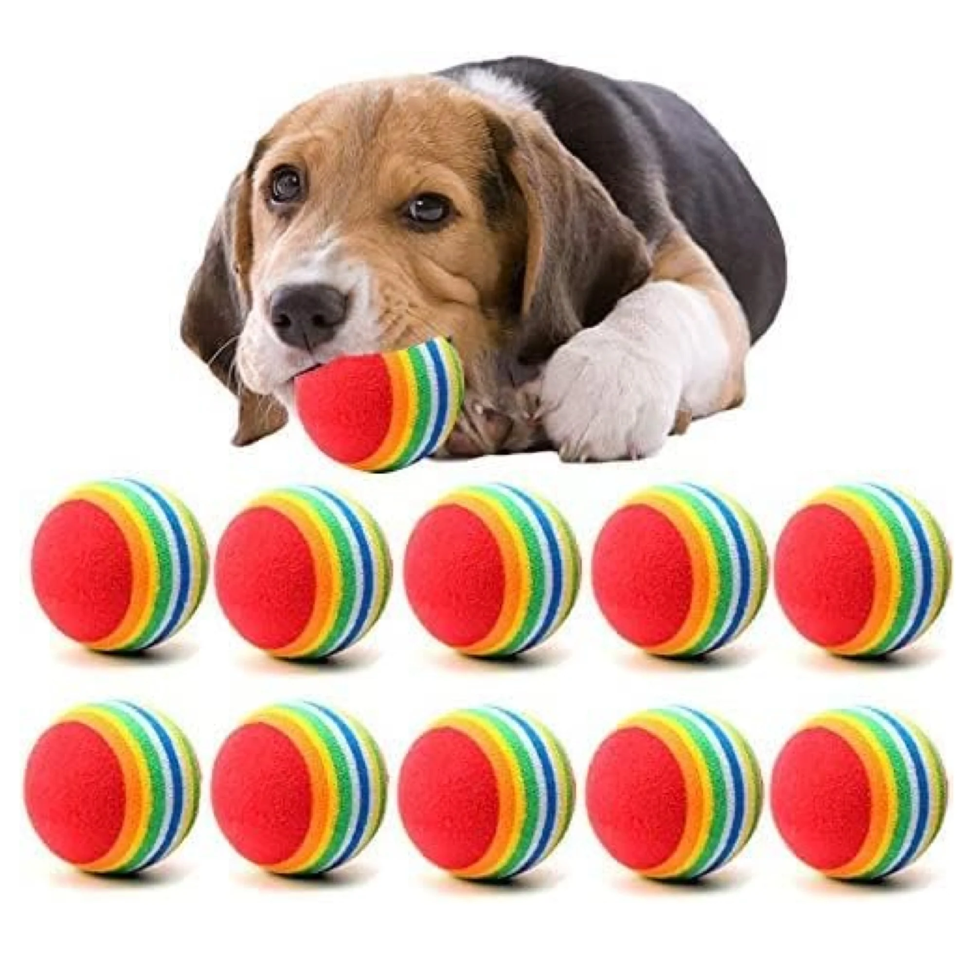 Custom 2.5" Rainbow Pet Toy Soft EVA Foam Ball