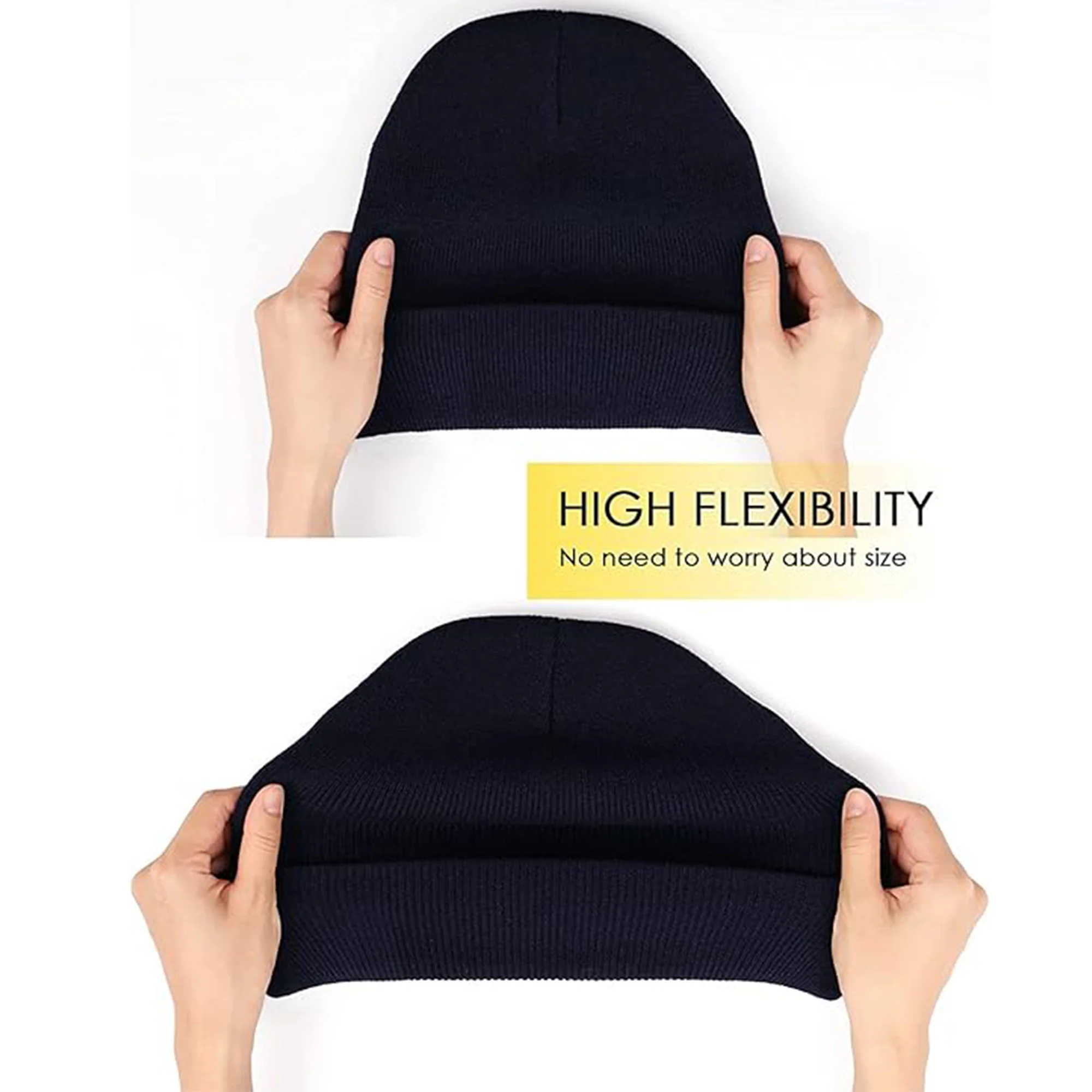 Unisex Slouchy Knit Cuffed Beanie Soft Hats Warm Winter Cap