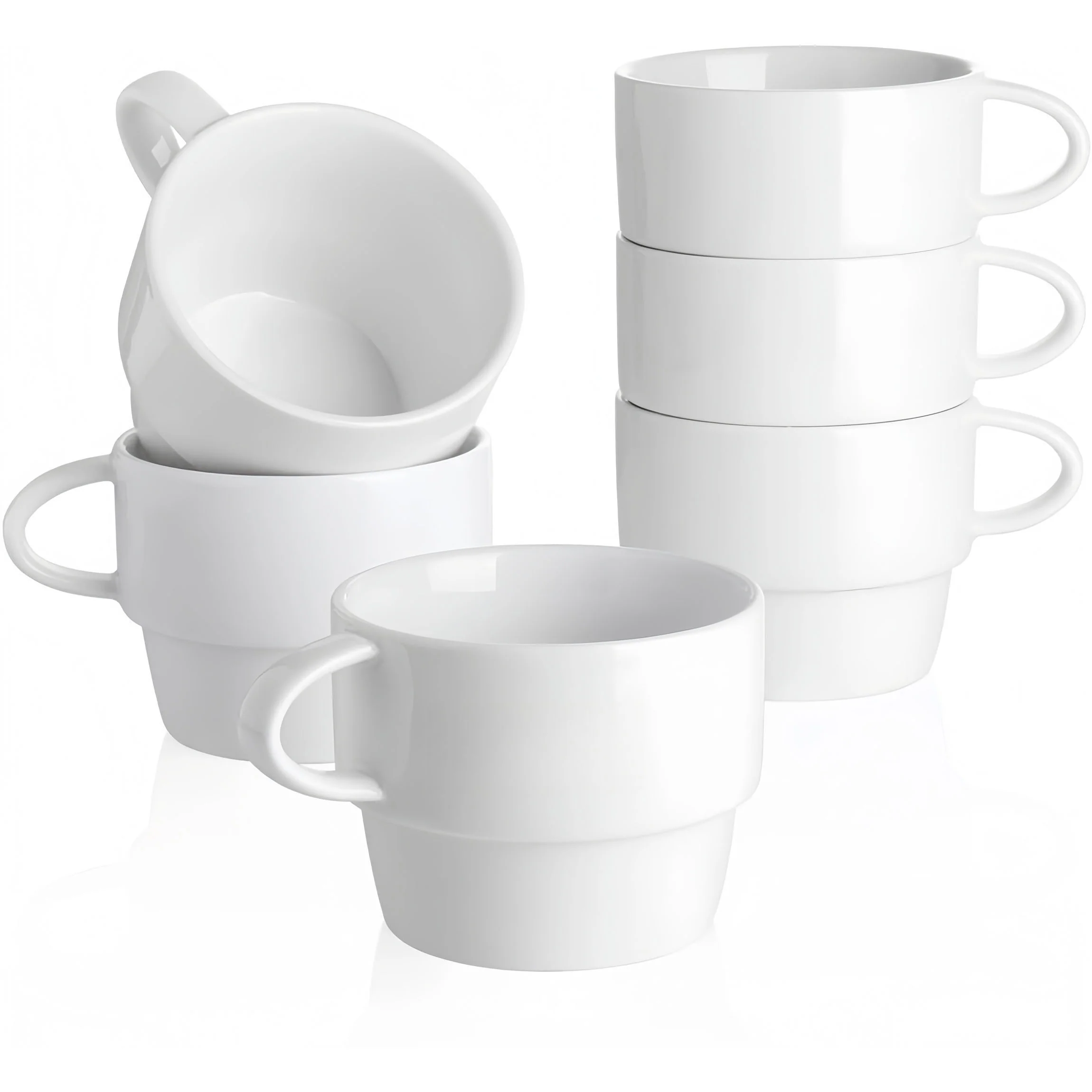 8oz Porcelain Novelty Stackable Latte Cups
