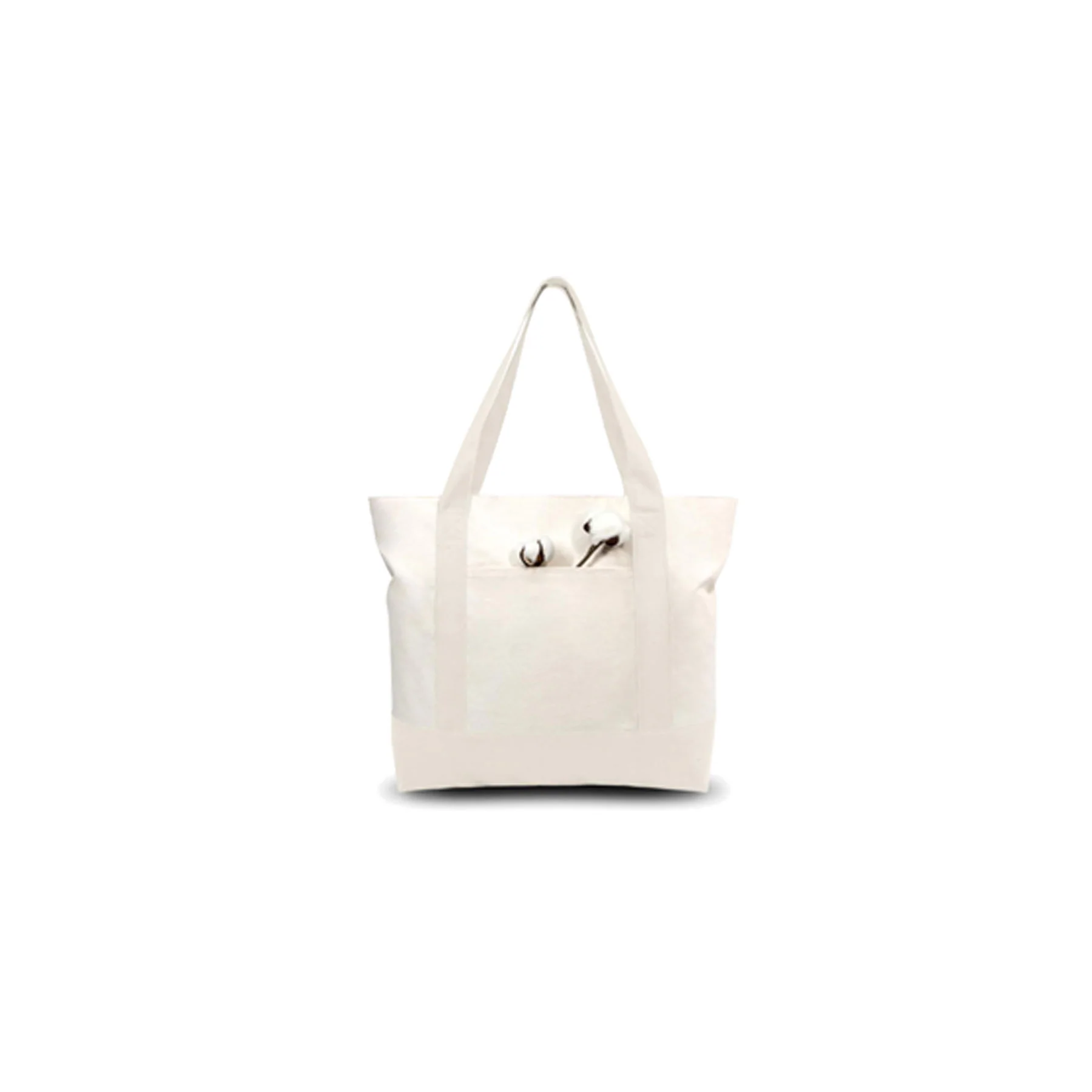 Canvas Tote with External Pocket