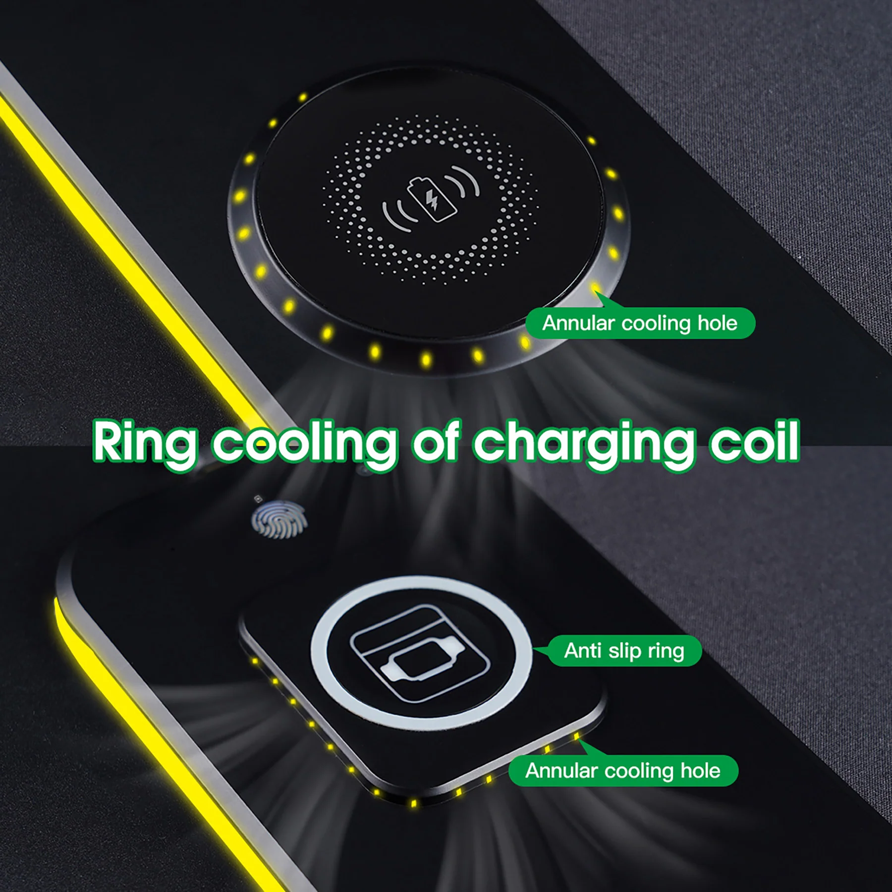 10W 3 in 1 Wireless Charging RGB Gaming Mouse Pad