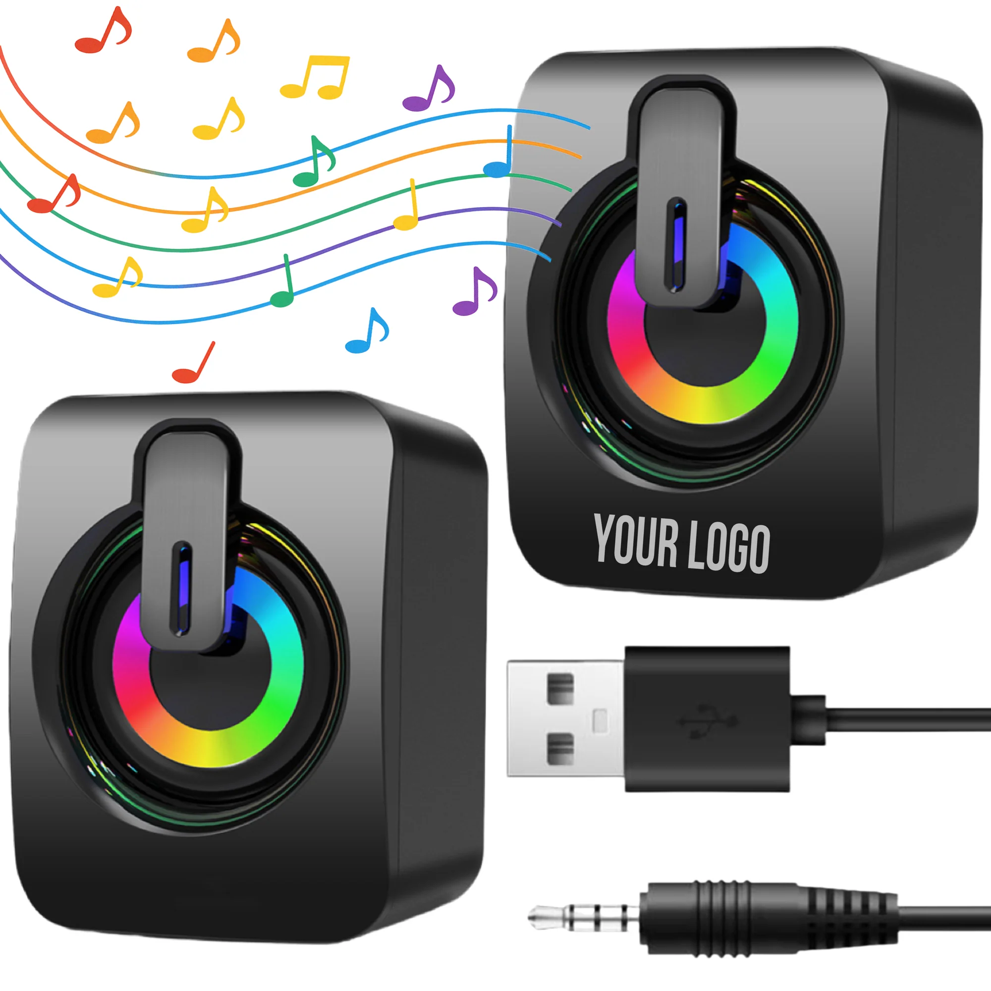 Custom Mini Wired Light Up PC Speaker