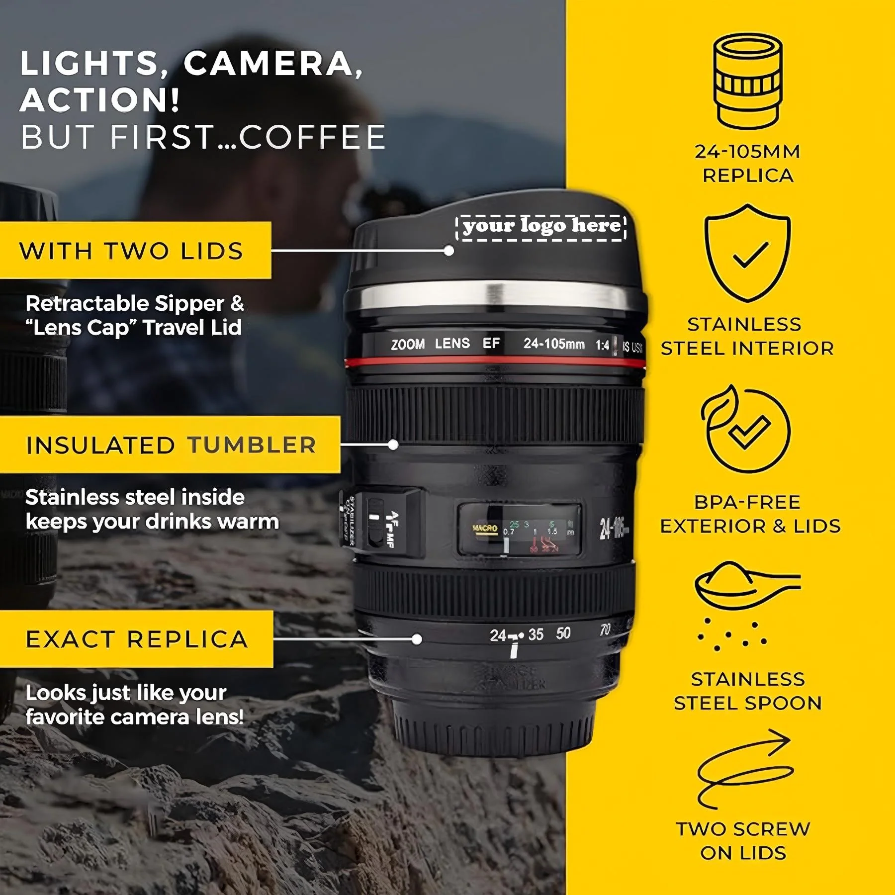 Camera Lens Coffee Cup