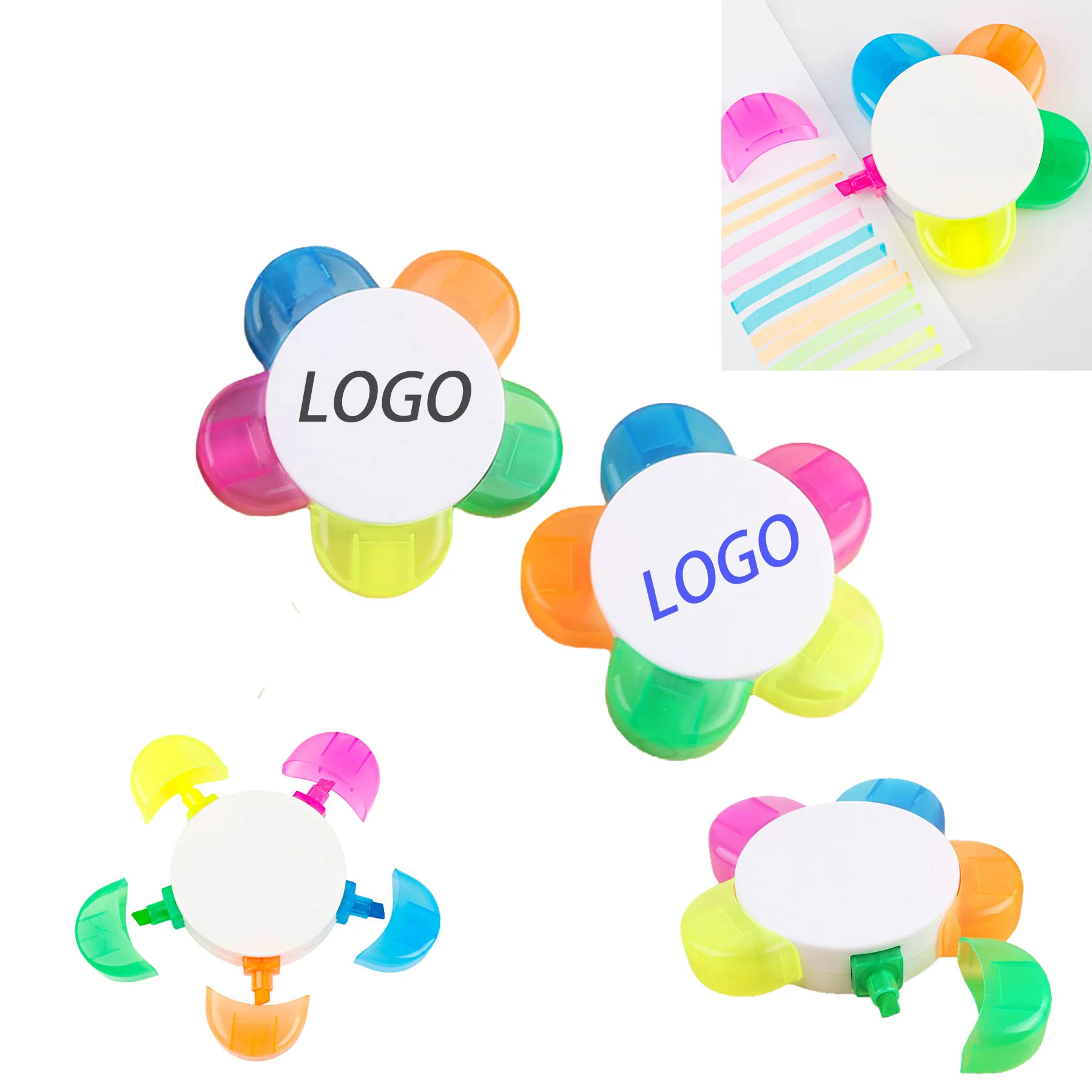 6-Color Petal-Shaped Fluorescent Watercolor Pens