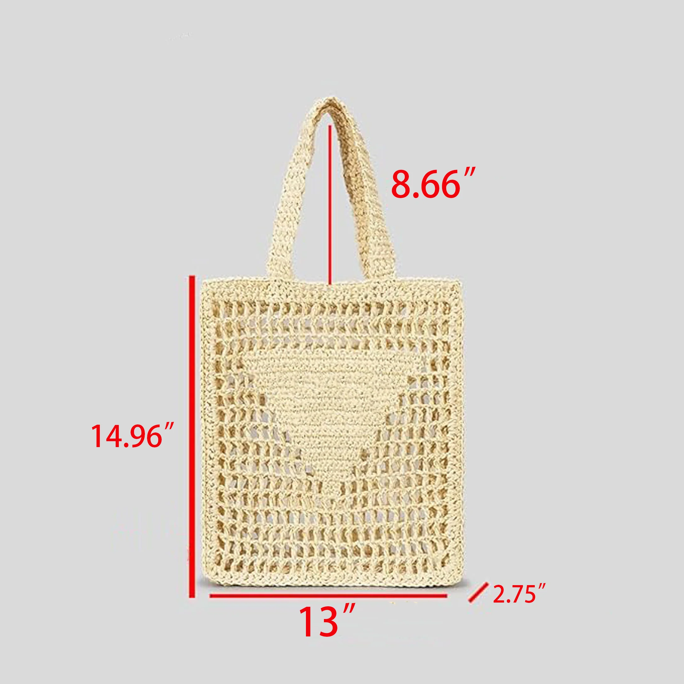 Straw Mesh Crochet Tote Beach Bag