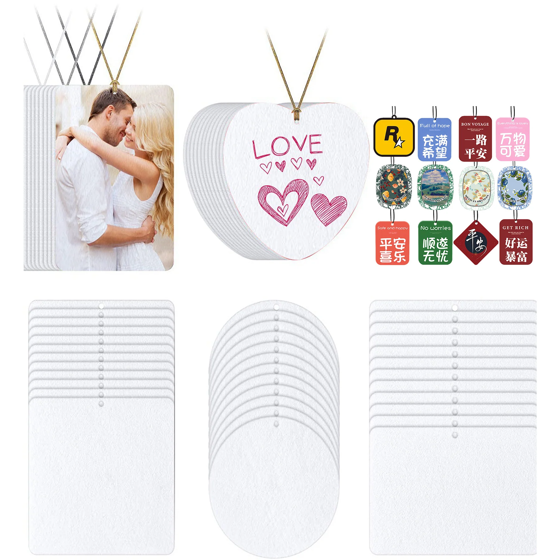 Customizable Car Fragrance Air Freshener Pendant