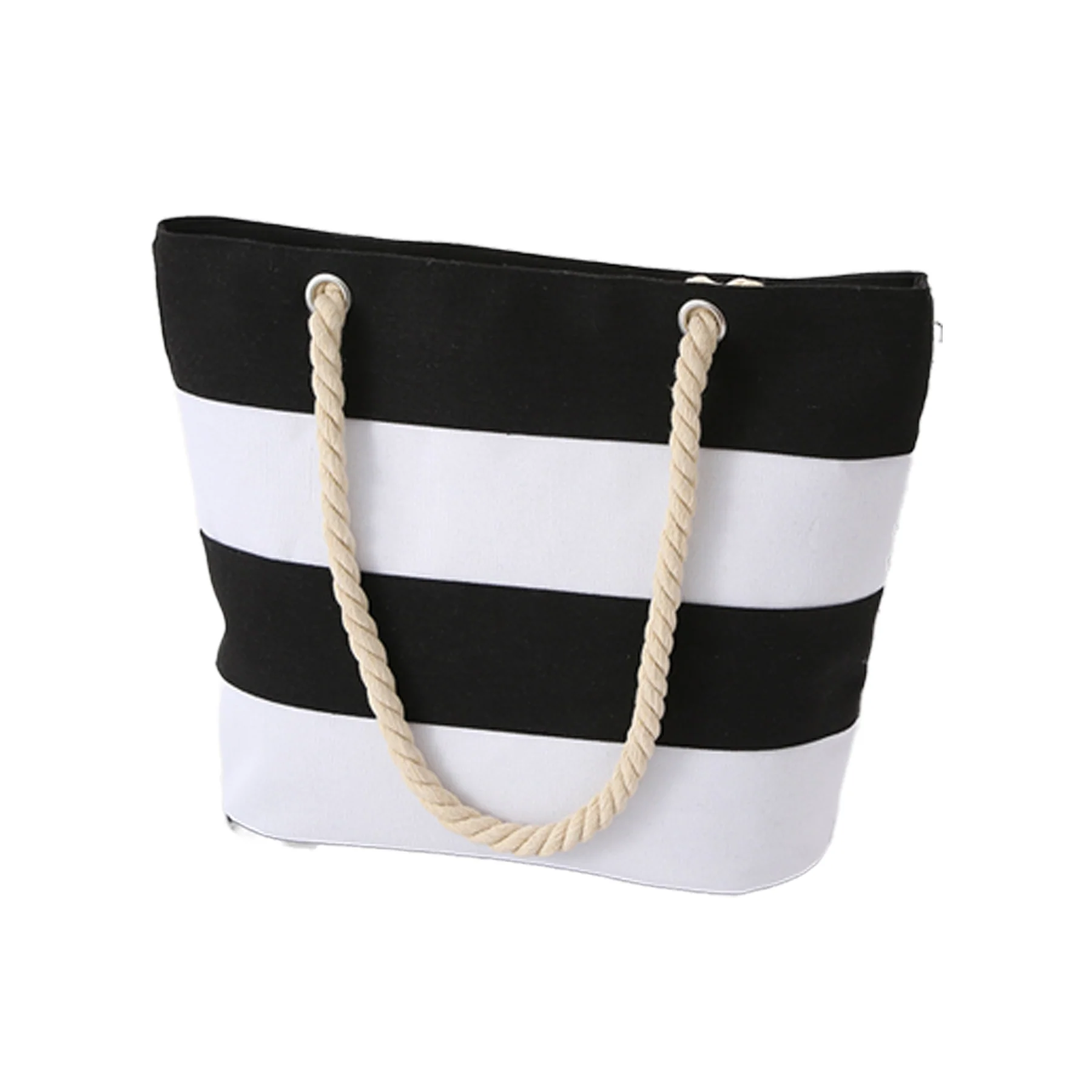 Thick Hemp Rope Striped Canvas Bag
