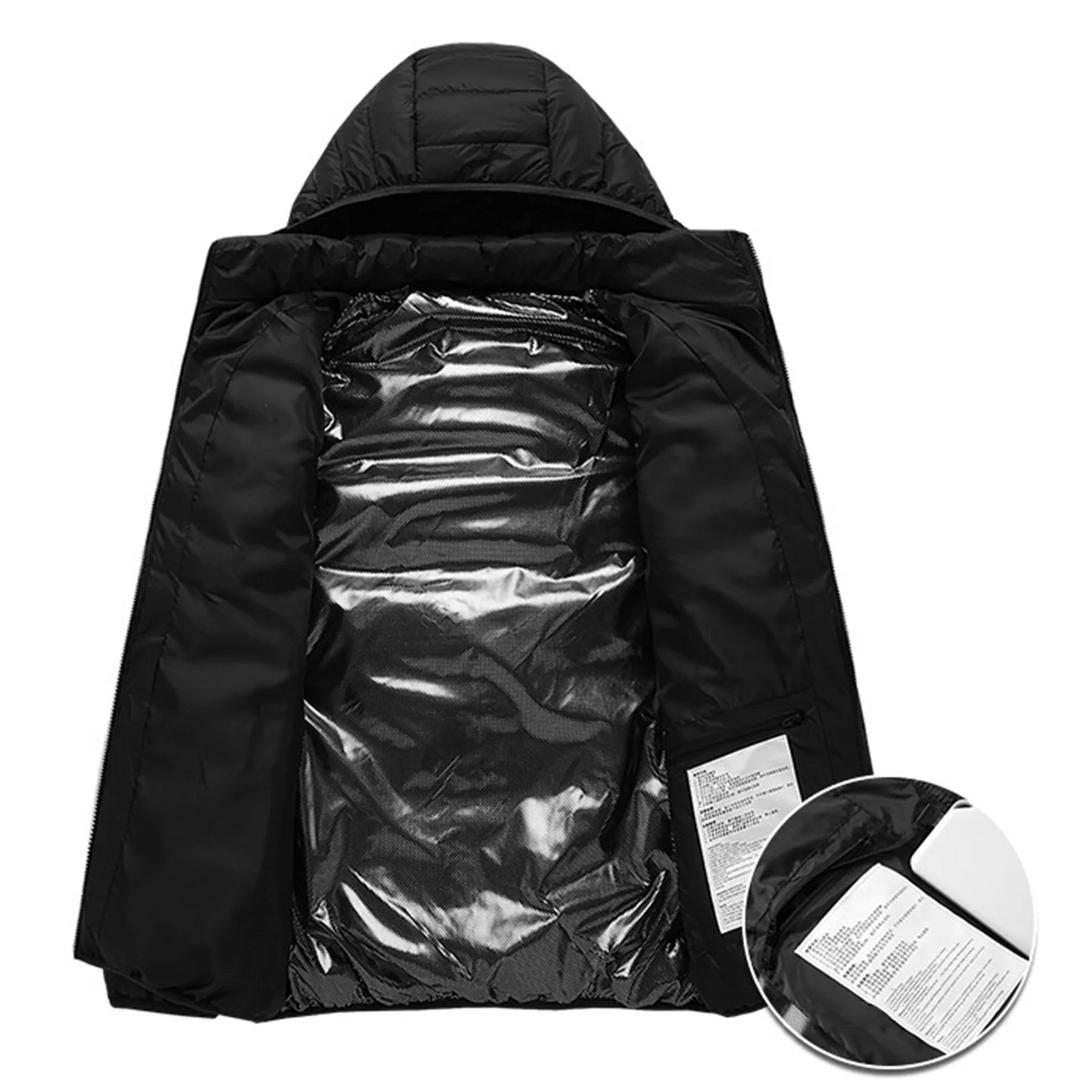 Winter Outdoor Heated Hooded Coat Windproof Usb Charging
