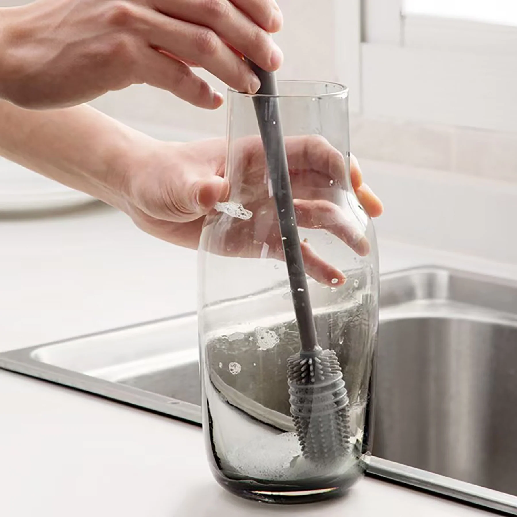 Silicone Bottle Cleaning Brush With Long Handle
