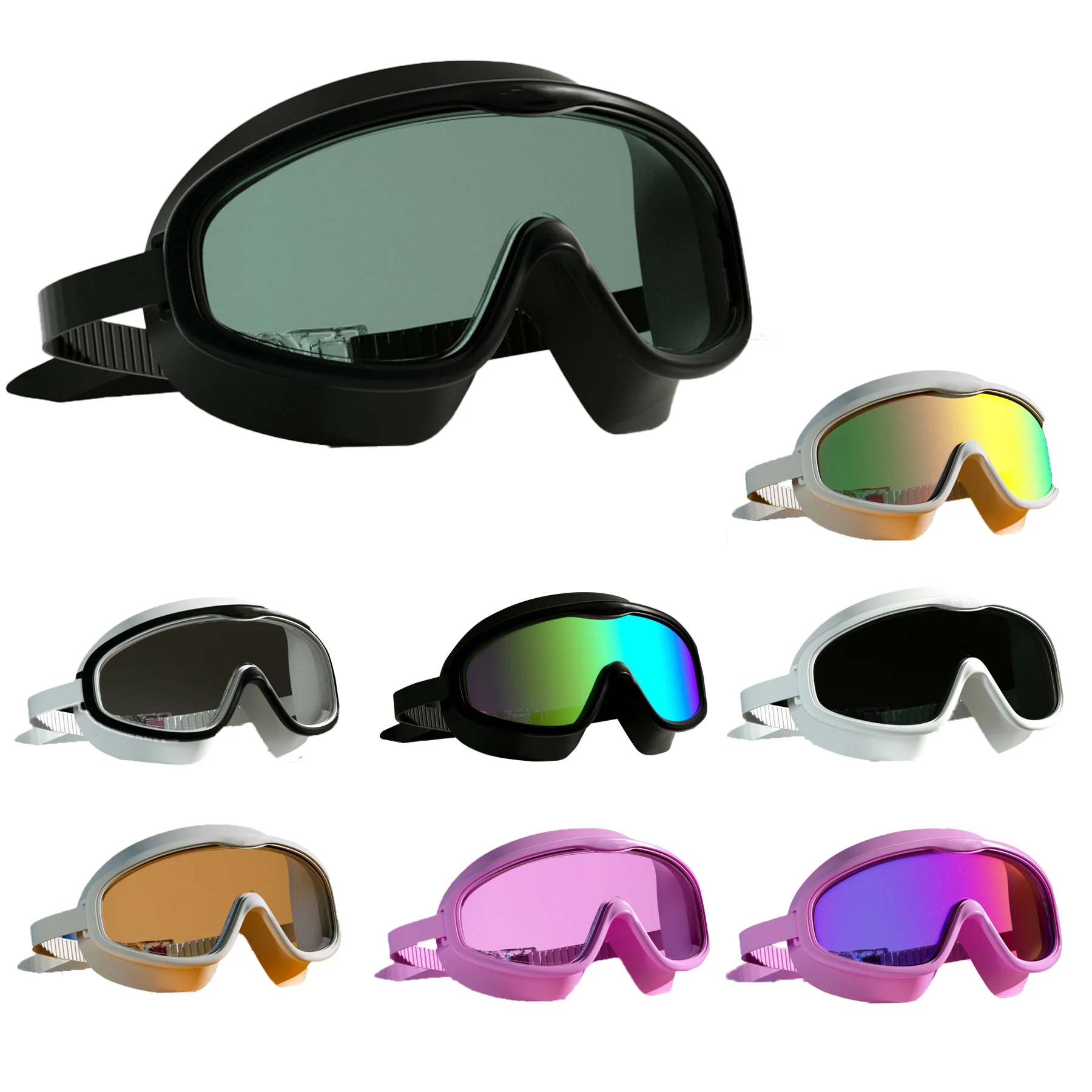Adult Large Frame Hd Anti-Fog Swimming Goggles
