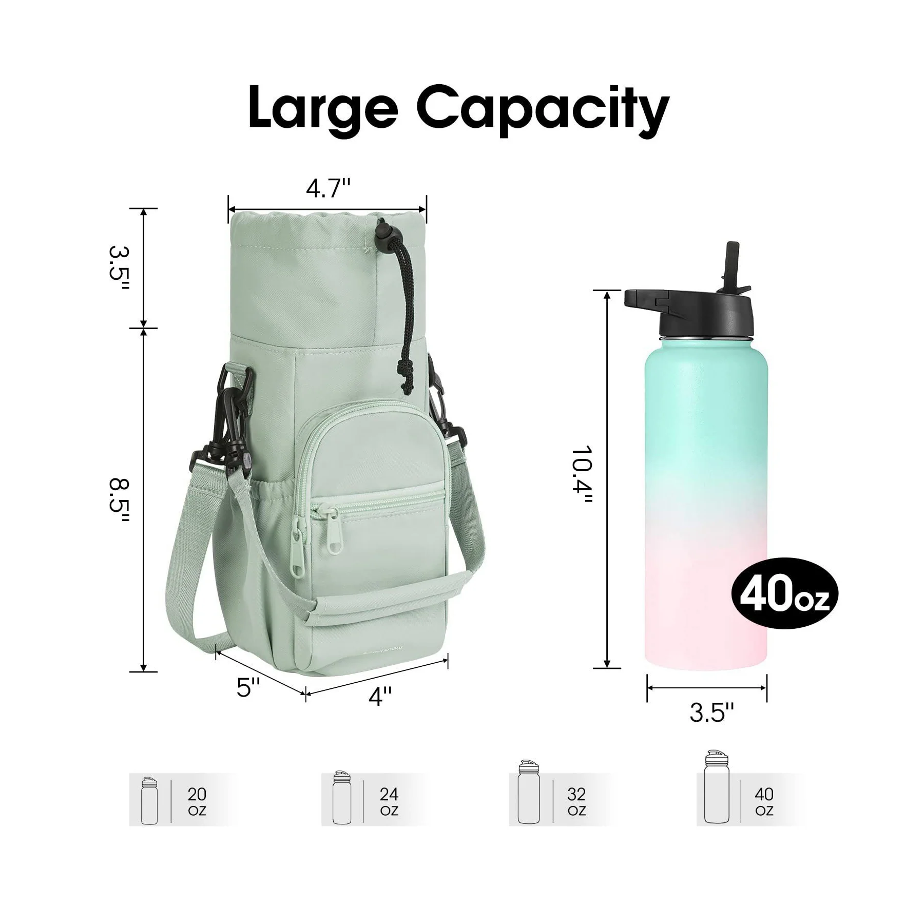 Crossbody Water Bottle Holder With Strap