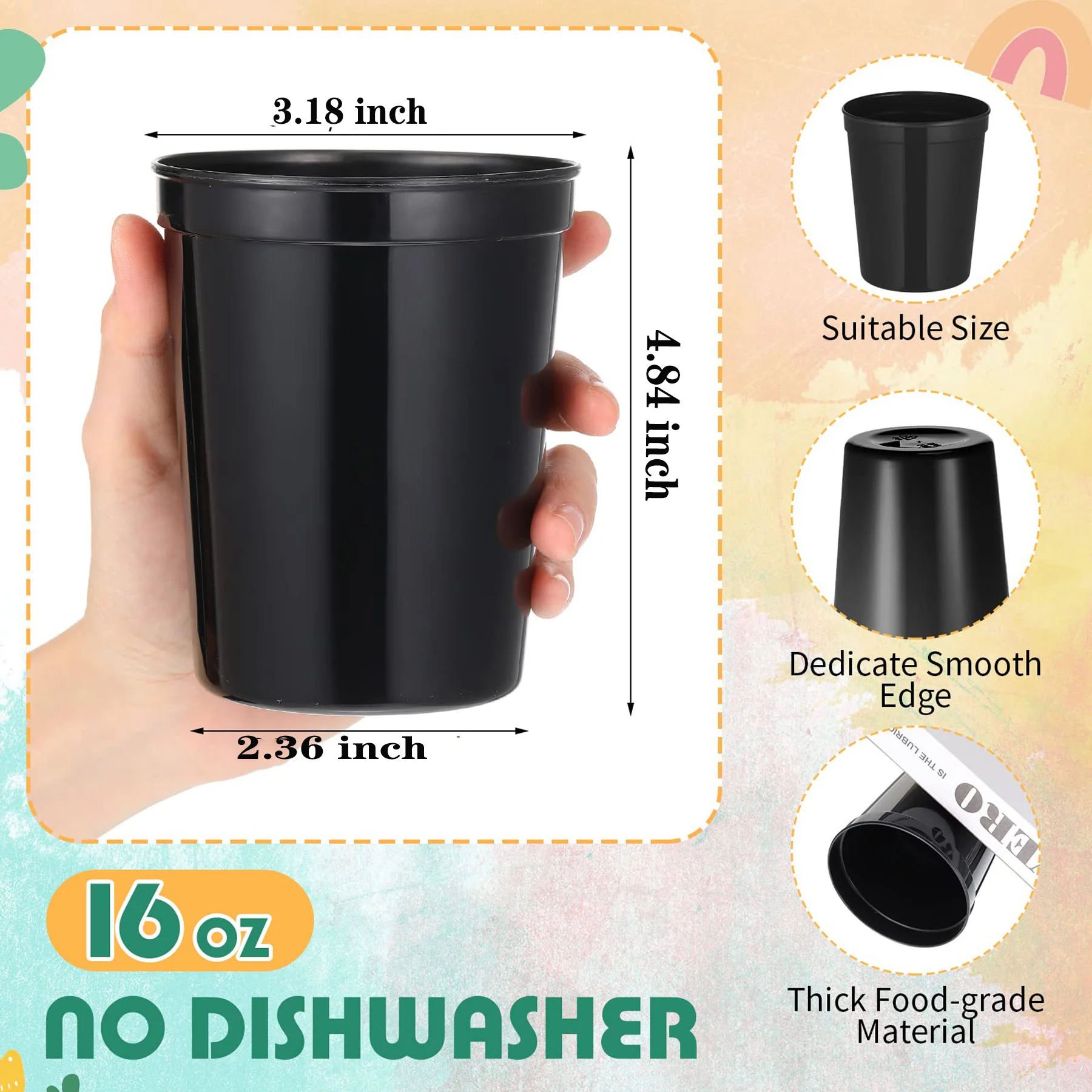 16oz Blank Reusable Stadium Cups