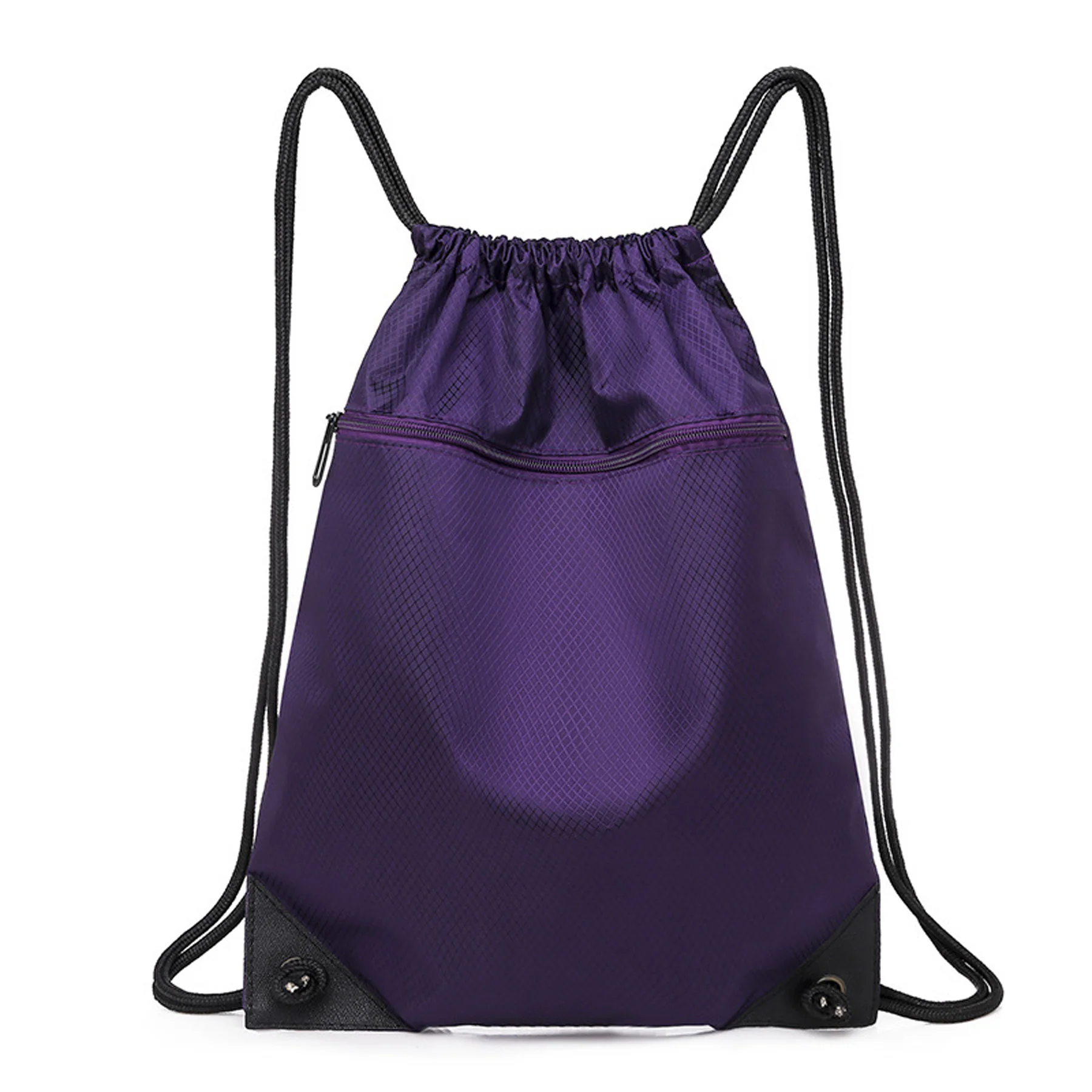Drawstring Backpack with Front Zipper Pocket