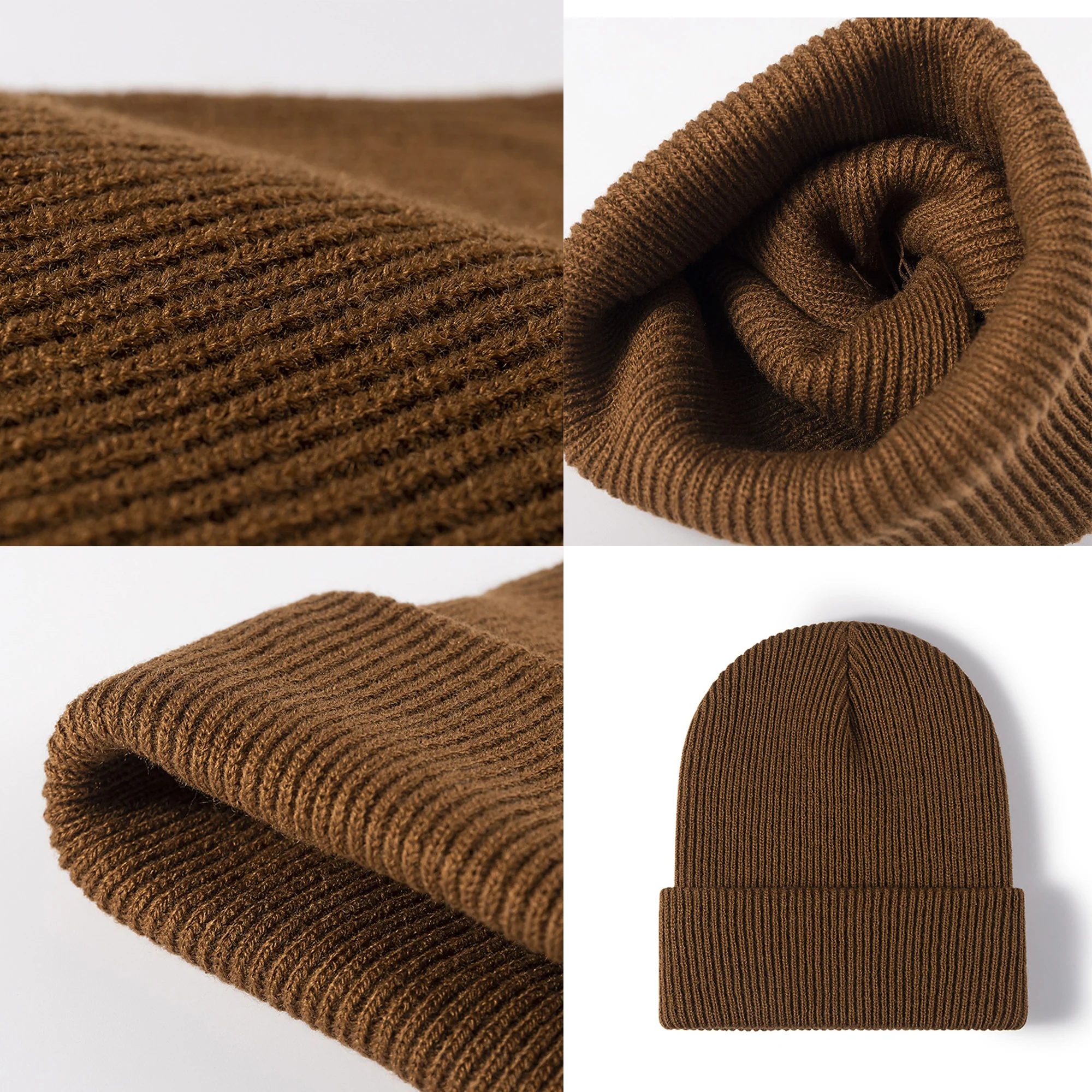 Unisex Slouchy Knit Cuffed Beanie Soft Hats Warm Winter Cap