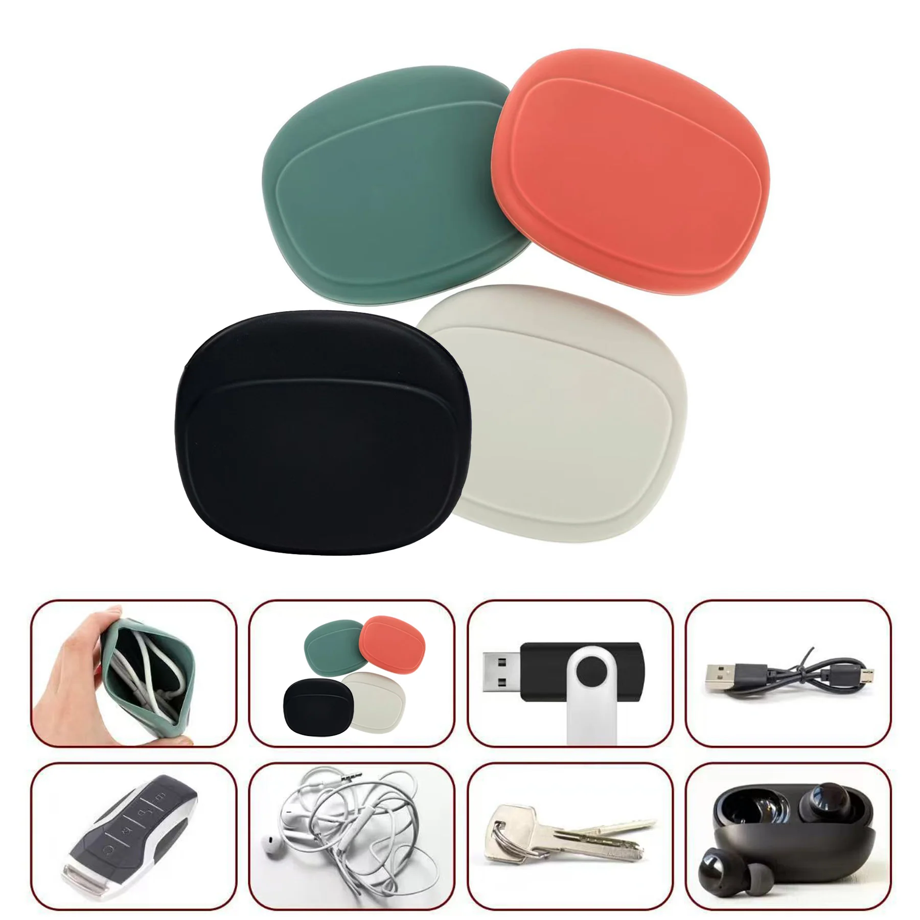 Silicone Portable Organizer For Earphones And Chargers