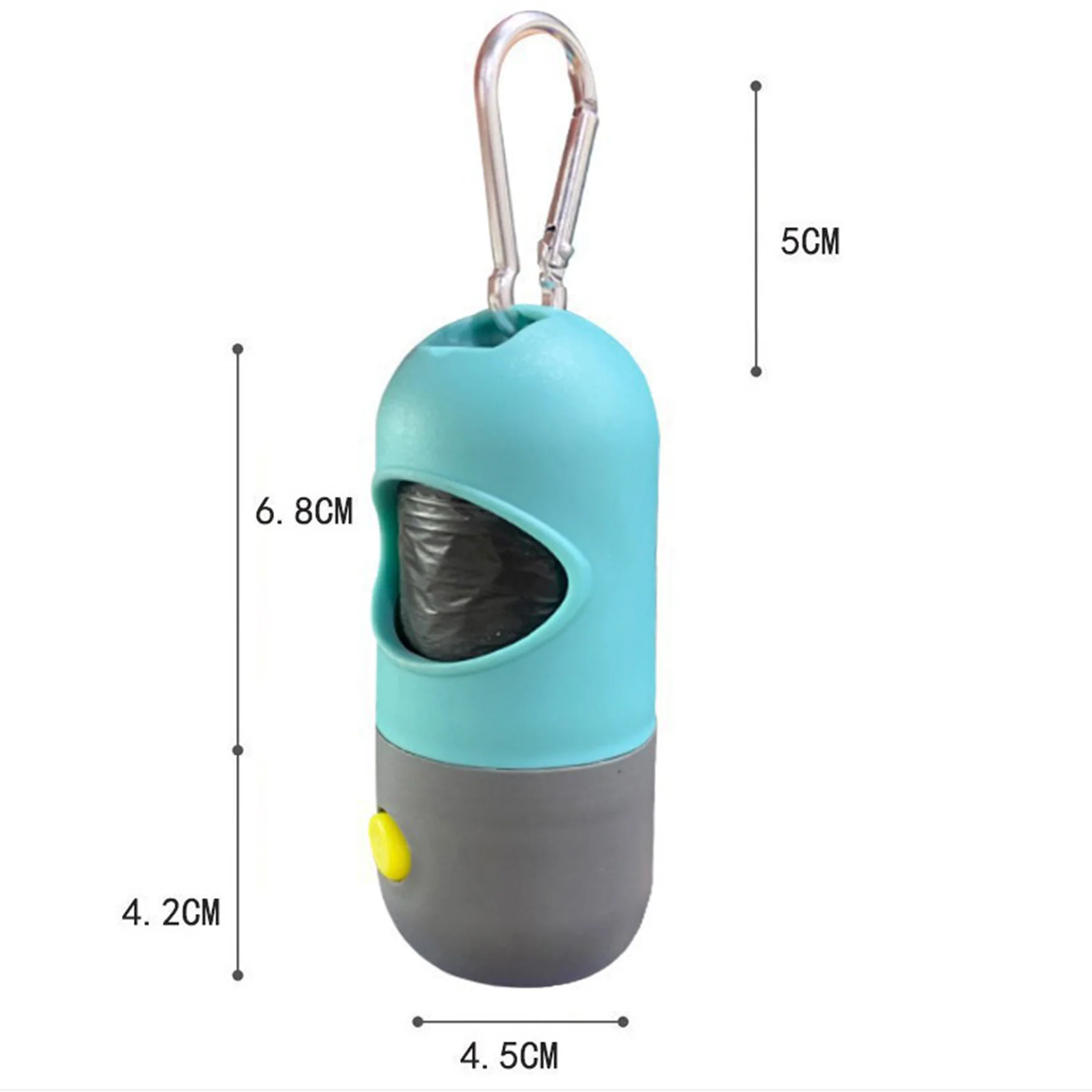 Pet Poop Bag Dispenser W/ Safety LED Flashlight & Carabiner